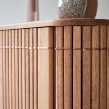 Tikamoon Sideboard Koppar Buffet aus massivem Eichenholz 115 cm