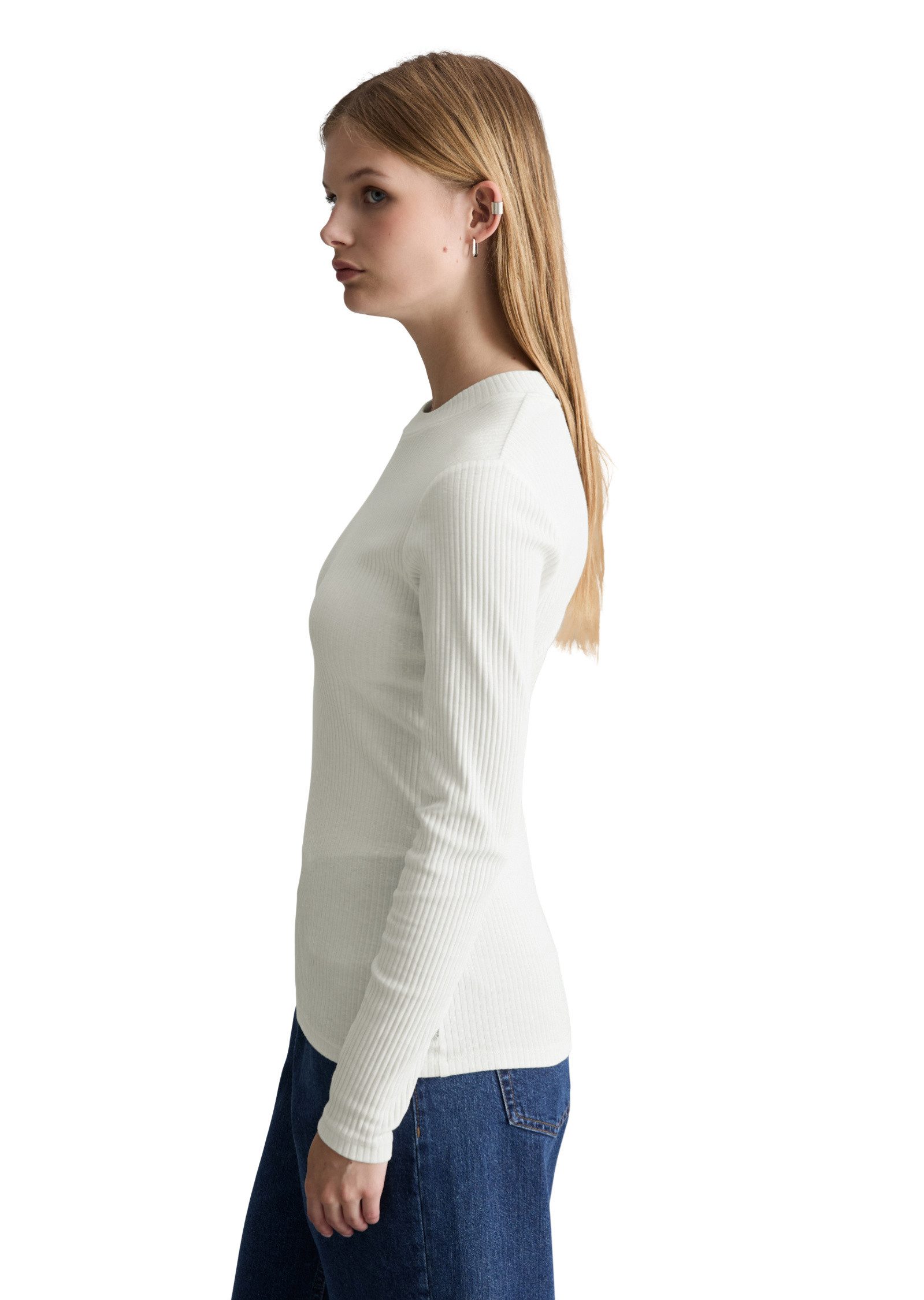 Marc O'Polo DENIM Langarmshirt aus Rippjersey