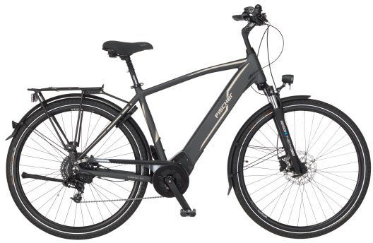 FISCHER Fahrrad E-Bike Trekkingrad VIATOR 5.0i Herren 504, 10 Gang, Kettenschaltung, Mittelmotor, 504 Wh, Pedelec, Elektrofahrrad für Herren