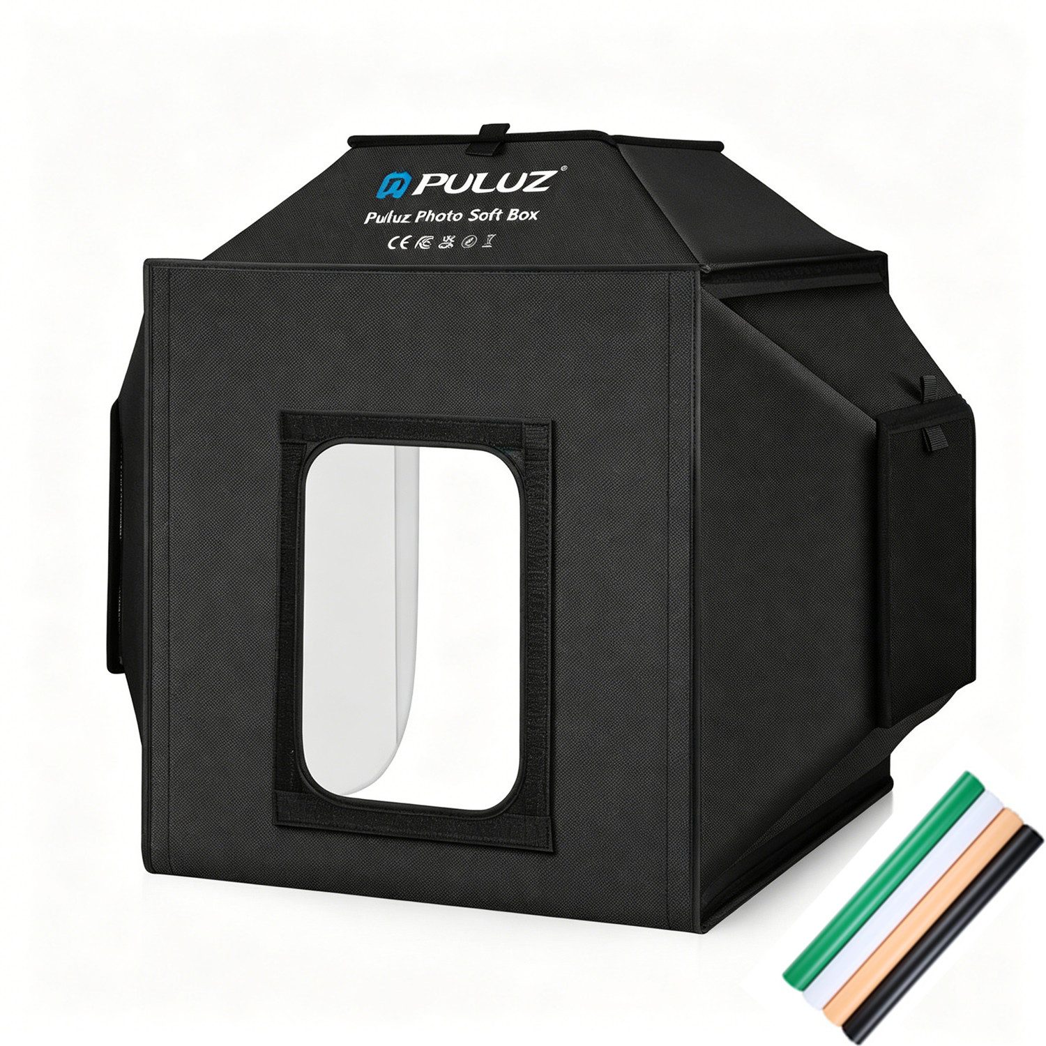 Insma Fotostudio-Box Fotostudio Set LED Fotobox Lichtbox Lichtwürfel 40 x 40 x 40cm, Lichtzelt inkl. 4 PVC-Hintergrundfolien(Weiß/ Schwarz/Blau/Orange)
