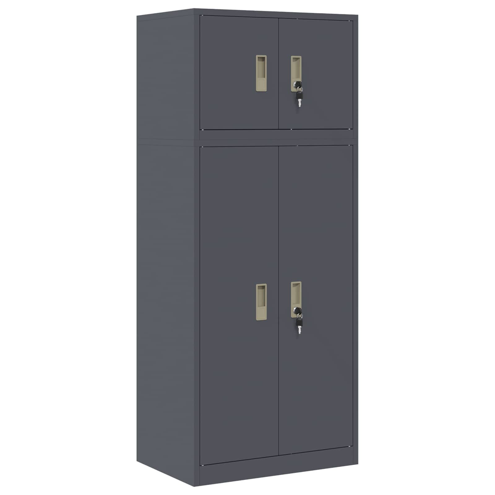 vidaXL Aktenschrank 60 x 40 x 145 cm Aktenschrank Aufbewahrungsschrank 2 stk Anthrazit 60x