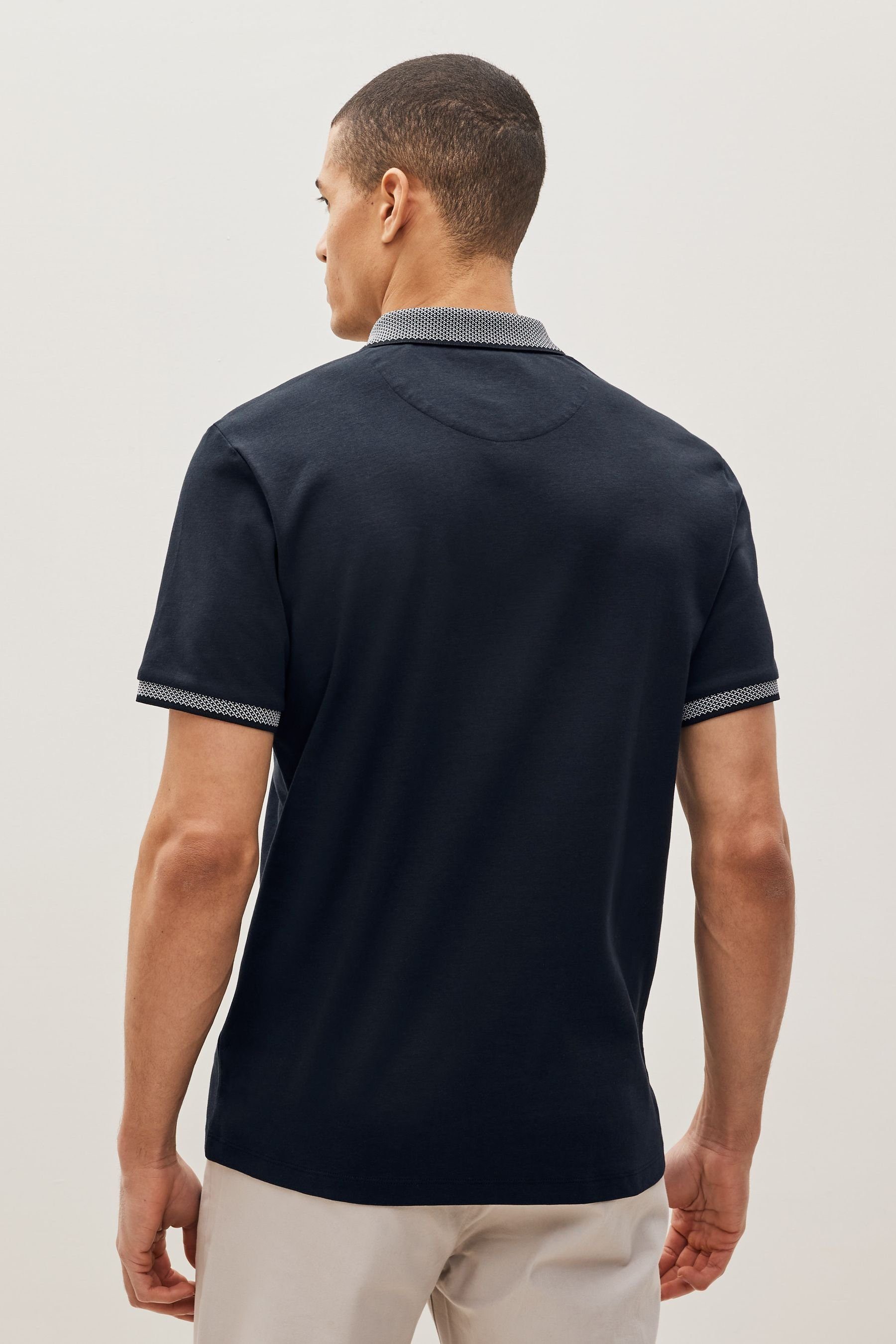 mit Blue Next elegantem Poloshirt Polohemd (1-tlg) Kragen Navy