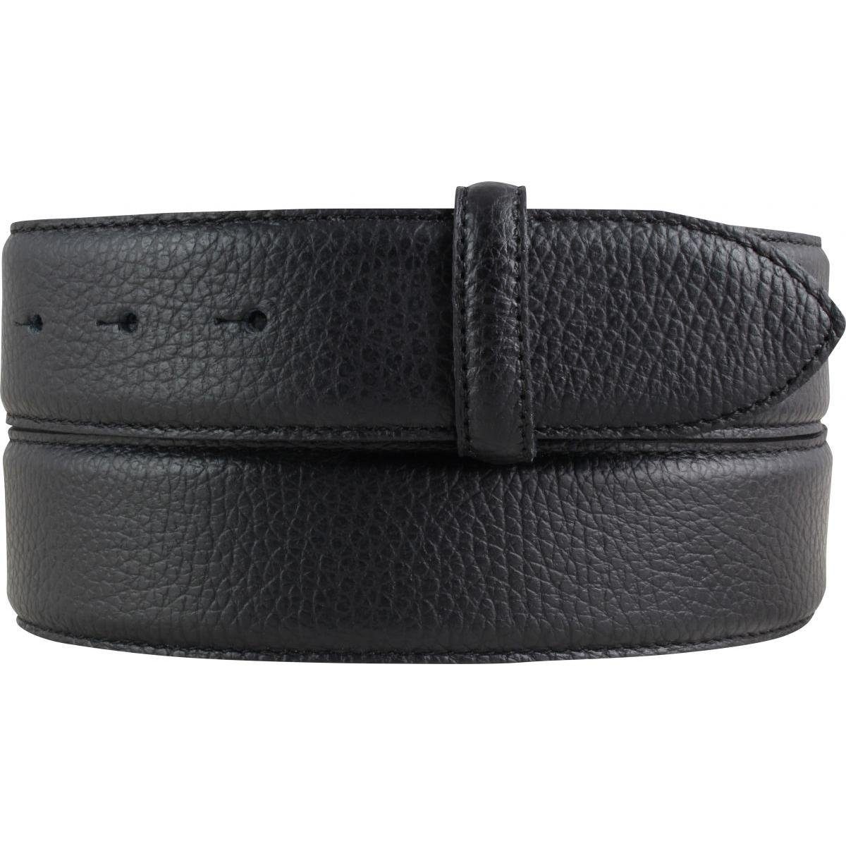 Ledergürtel Wechselgürtel aus gemasertem Leder mit Steppnaht ohne Schnalle 4 cm -