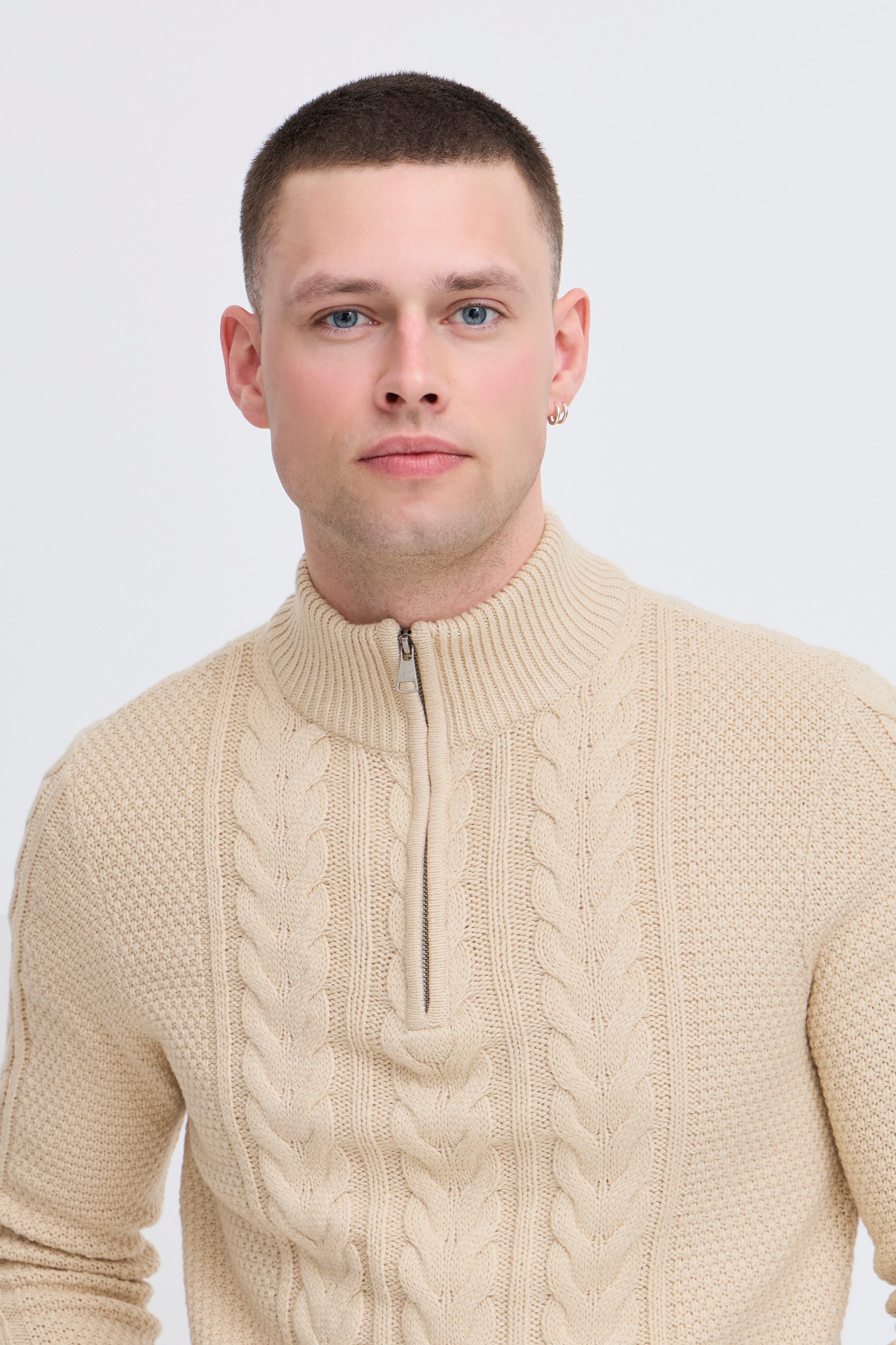 Blend Stehkragenpullover BHBASIM HalfZ aus Baumwollmischung, Regular Fit, mit Rippbündchen am Rumpf