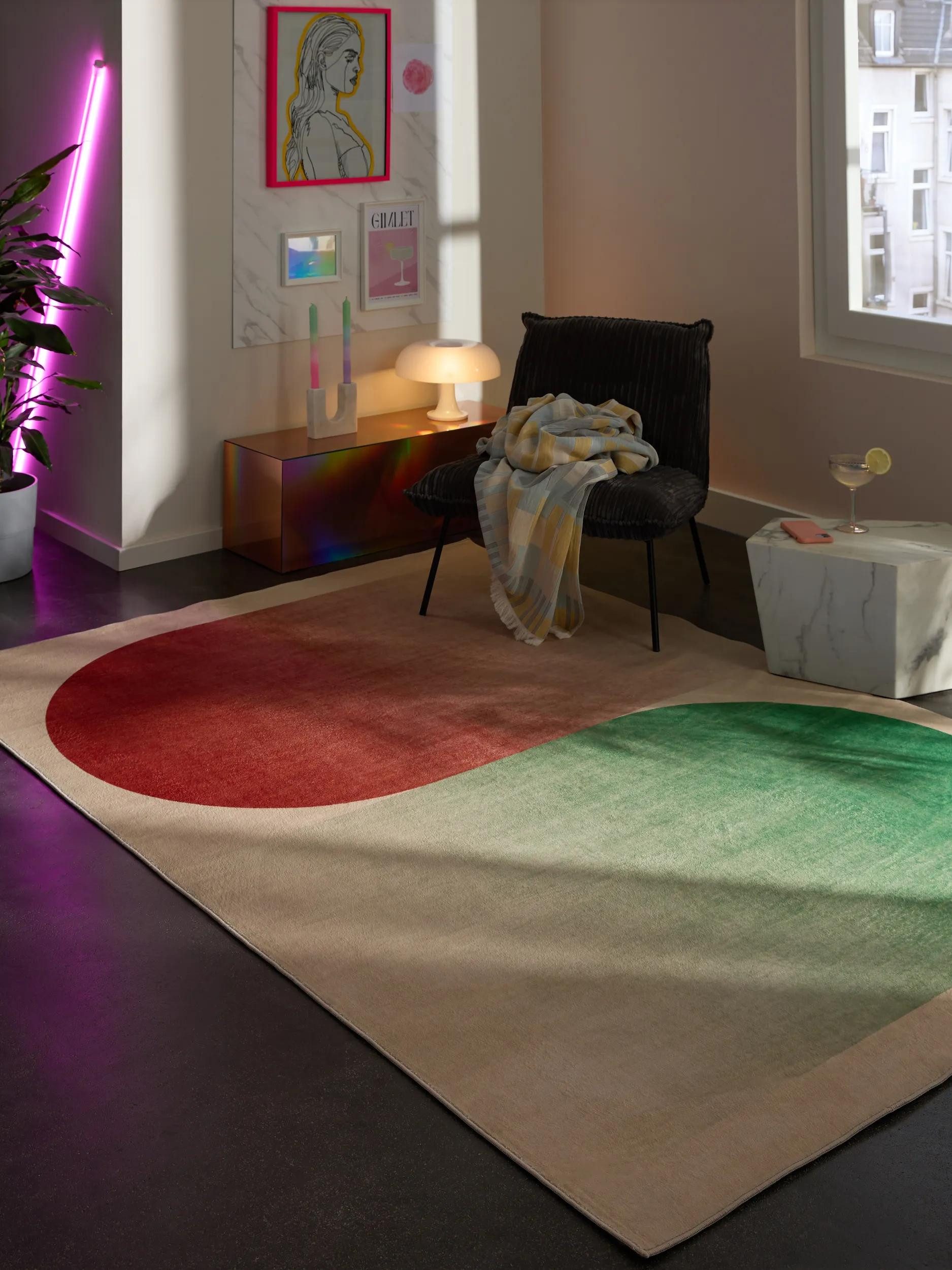 benuta Teppich Luna, rechteckig, Höhe: 5 mm, Kunstfaser, Berber, Ethno-Style, Wohnzimmer