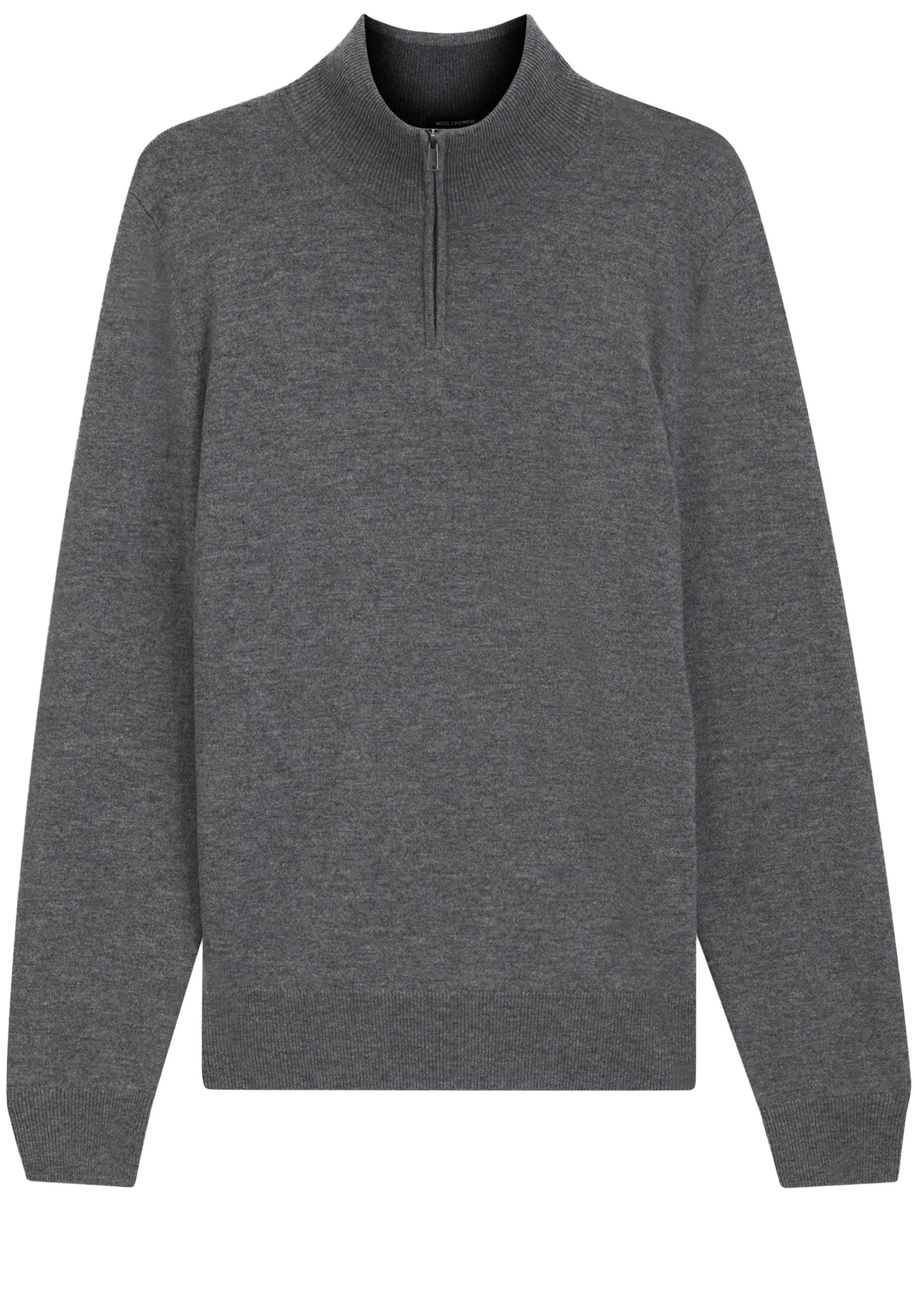 BOSS Strickpullover Hemarlo mit Troyer-Kragen (1-tlg)