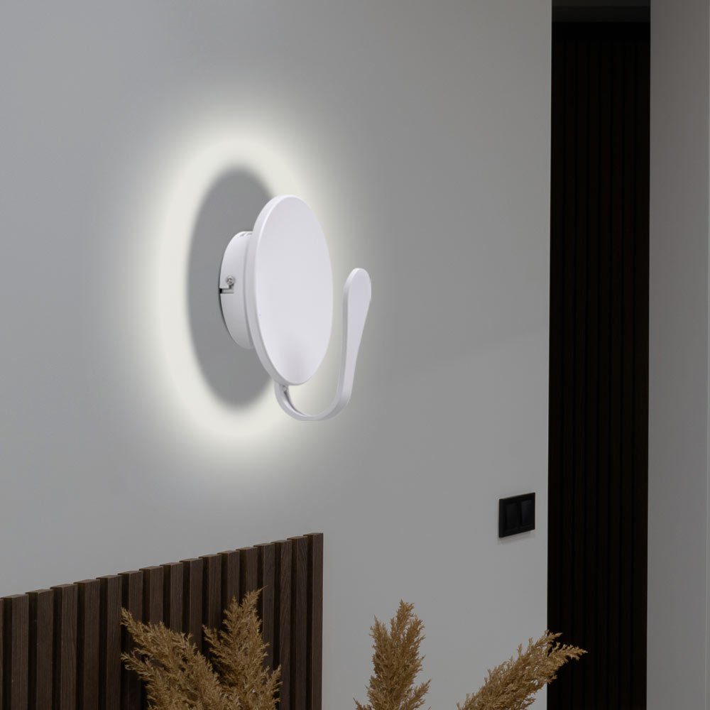 etc-shop LED Wandleuchte, LED-Leuchtmittel fest verbaut, Warmweiß, Wandleuchte Wandlampe Spotleuchte weiß LED H 18,4cm