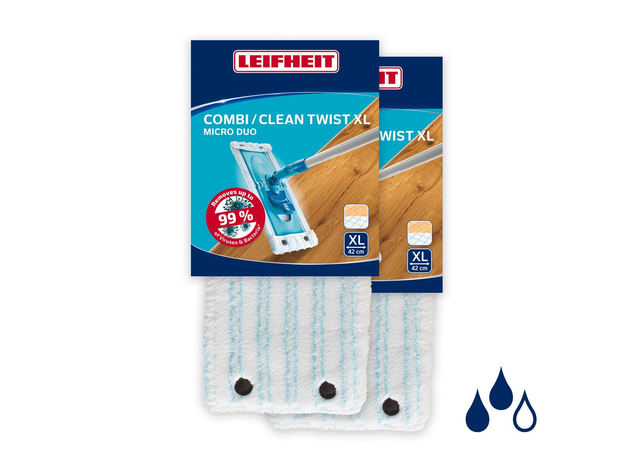 Leifheit Bundle Wischbezug CLEAN TWIST XL/Combi XL micro duo (2er Set) Wischbezug