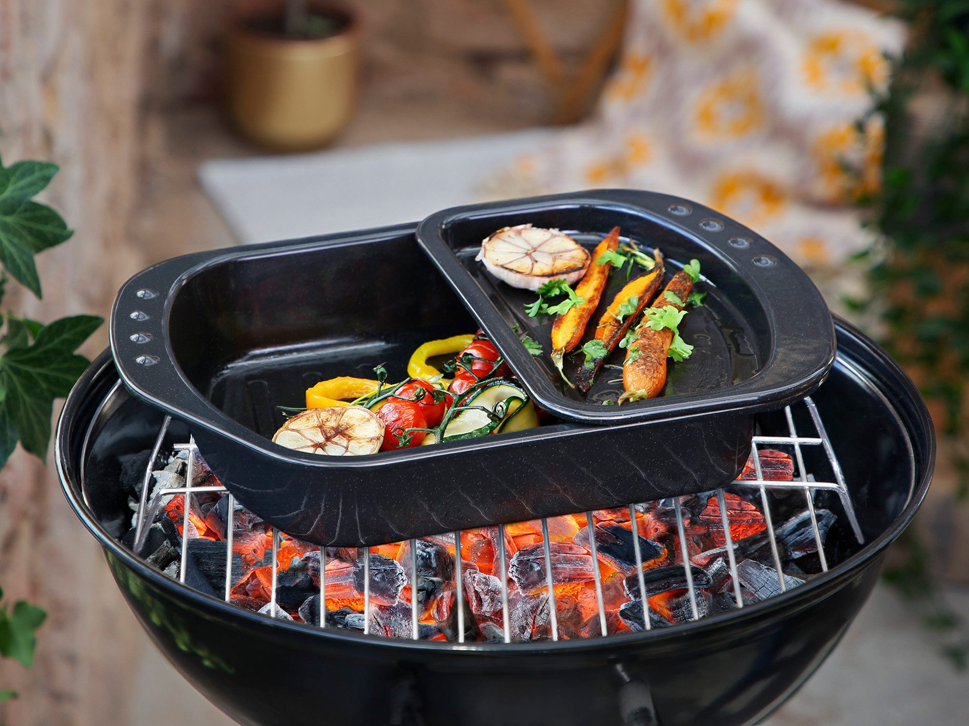 CHG Bratpfanne Urban Ovenform Set BBQ 4 teilig emailliert