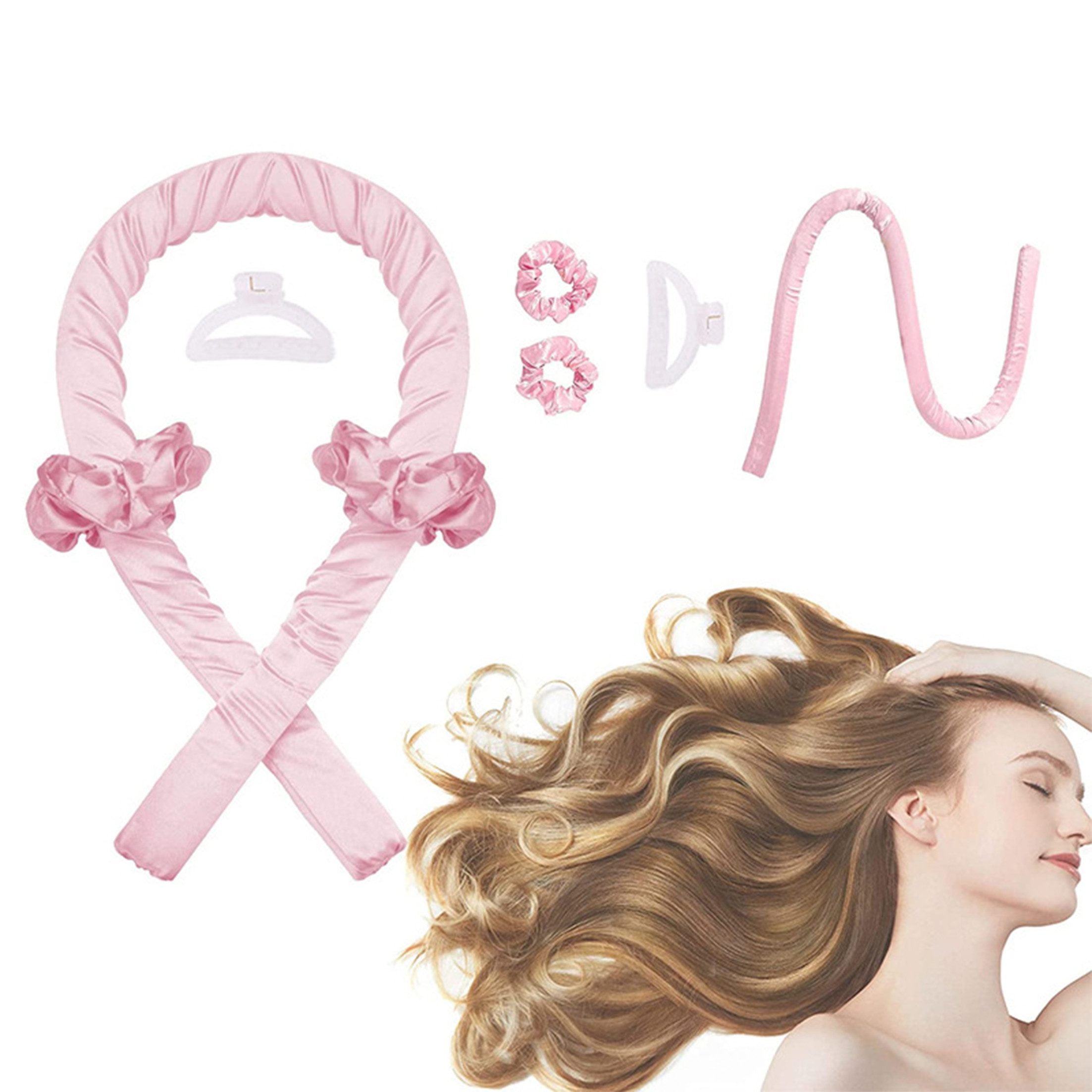 KINSI Lockenstab Schlafender Lockenstab,hitzefreier Lockenstab,große Locken,Haarband, Hair Curler DIY Haare Lockenband Frisurenset für Langes Mittleres Haar