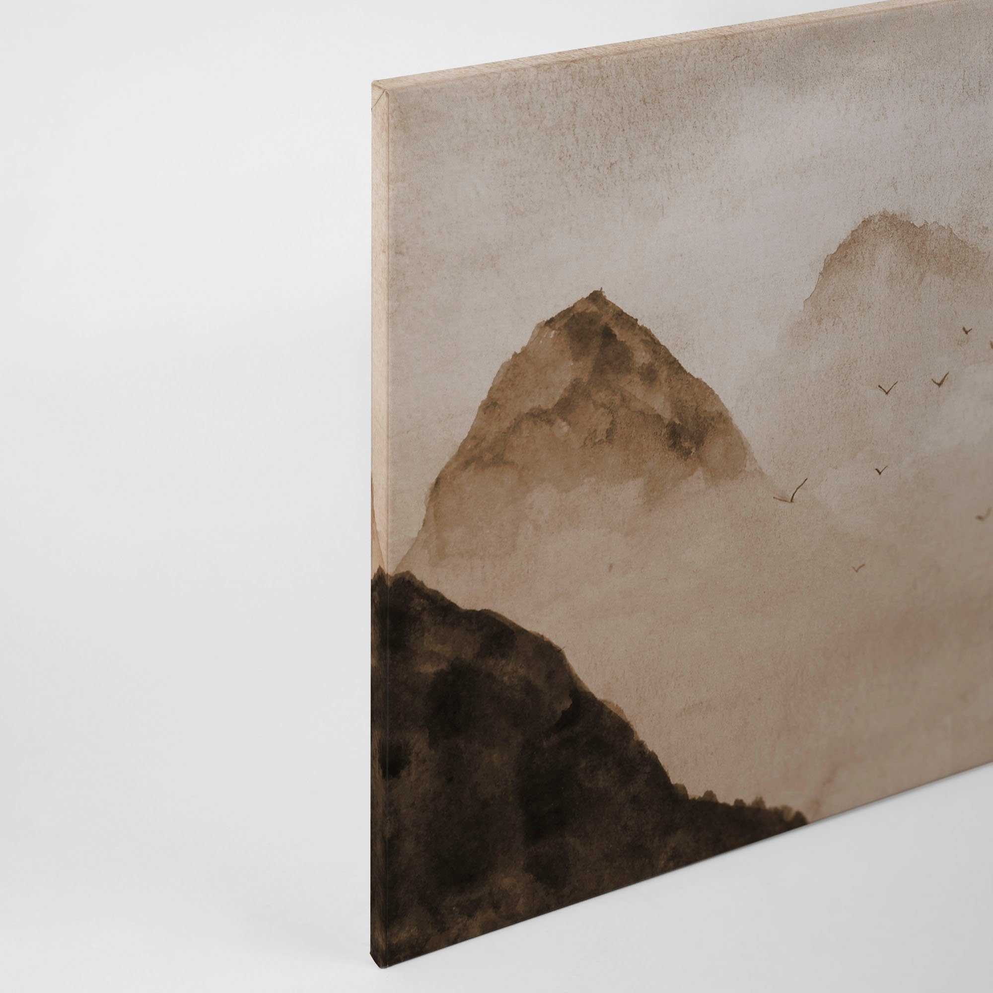 A.S. Création Leinwandbild Misty Rocks, Berge, Kinder, Kunst (1 St), Nebel Keilrahmen Berg Gebirge Landschaft Leinwand-Bild Wohnzimmer Wand