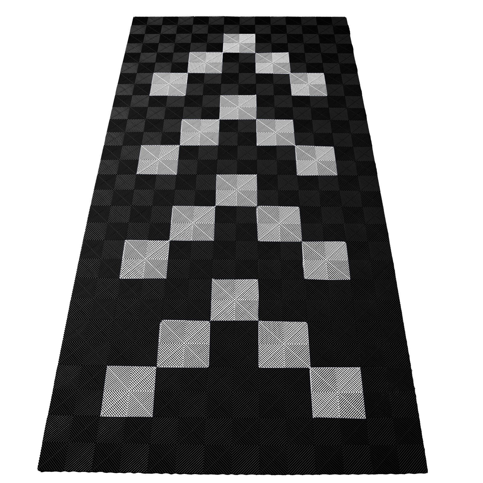 Tenzo-R Bodenfliese Performance Garagenboden Floor 2,8mx5,6m Schwarz Weiss Set1, schwarz/weiß