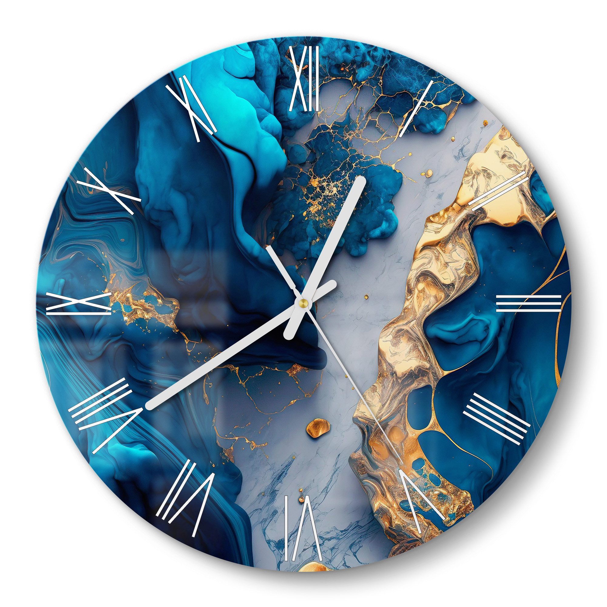 DEQORI Wanduhr 'Goldene Tiefen' (Glas Glasuhr günstig online kaufen