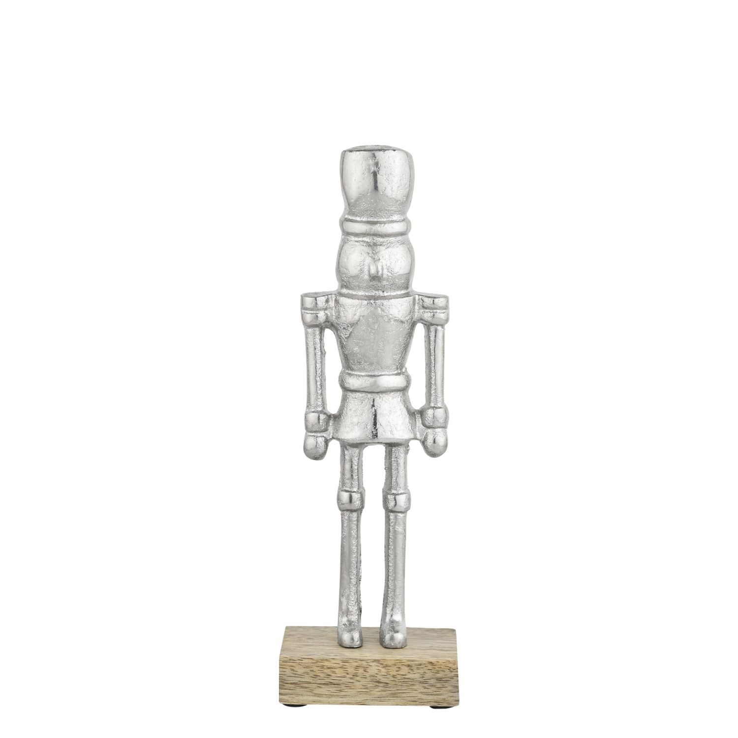 Marrakesch Orient & Mediterran Interior Nussknacker Dekofigur Nussknacker aus Aluminium, im modernen Design, Silber 22 cm, (1-tlg), Handarbeit