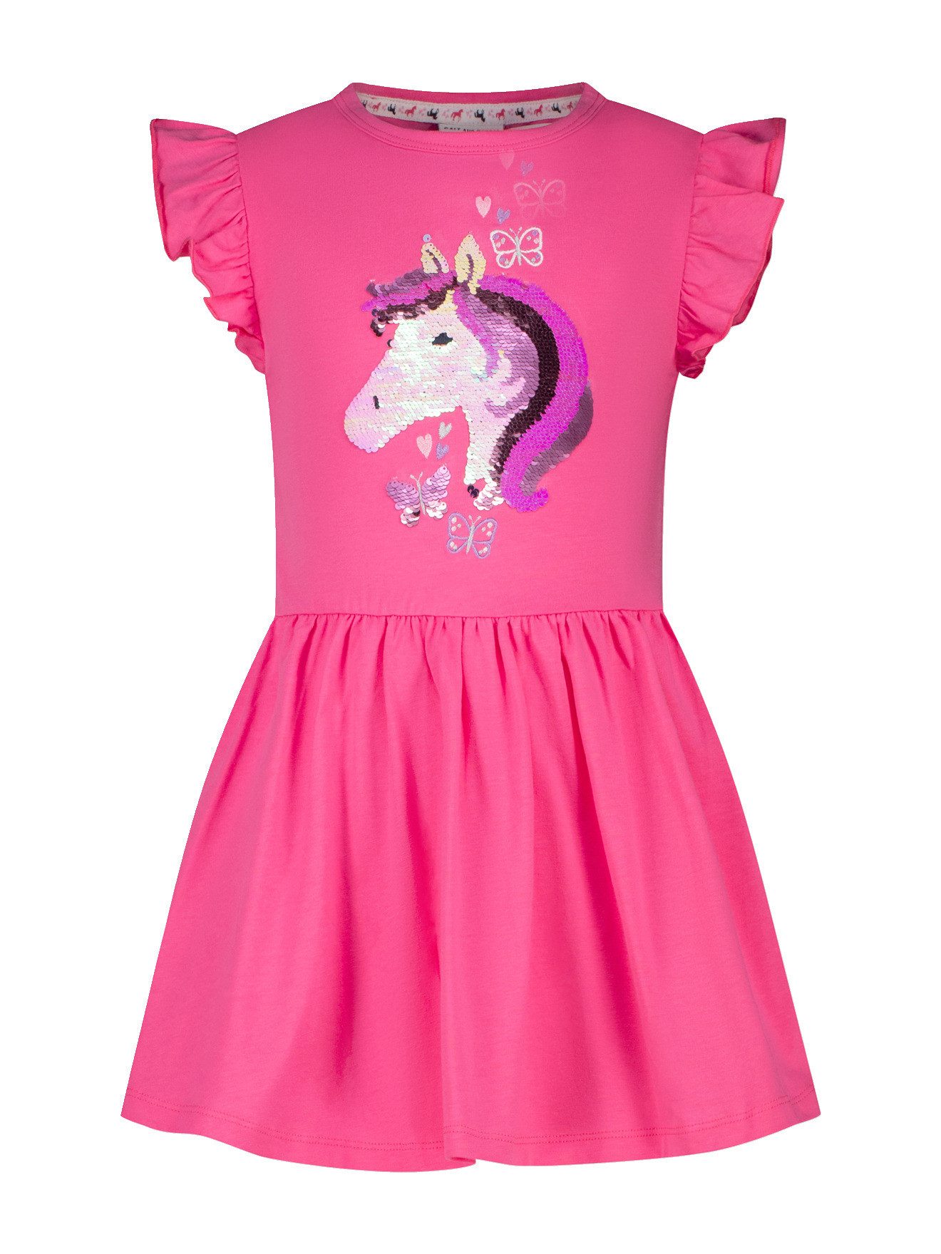 SALT AND PEPPER Minikleid Jerseykleid mit Wendepailletten Pferd, Mädchen