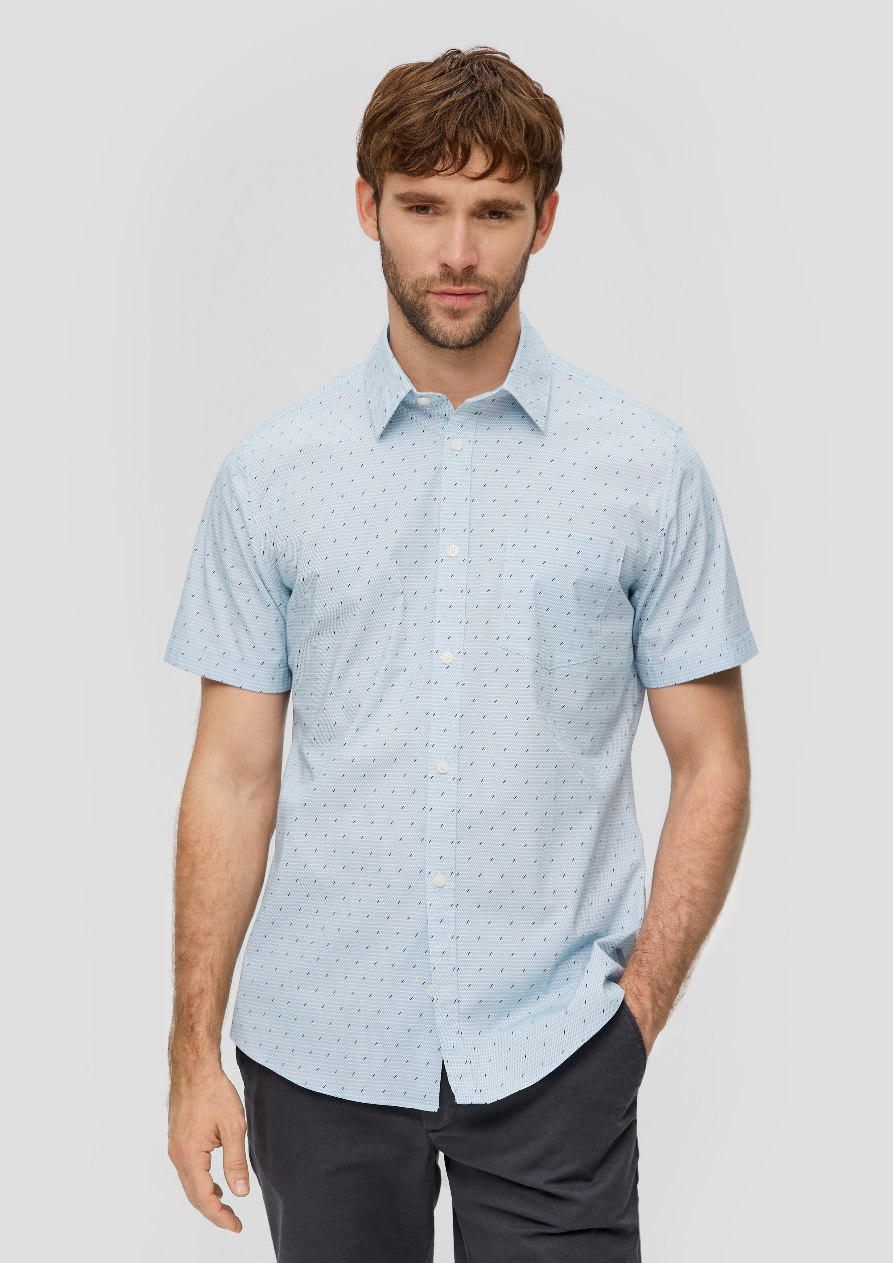 s.Oliver Kurzarmhemd Slim Fit: Kurzarmhemd mit günstig online kaufen