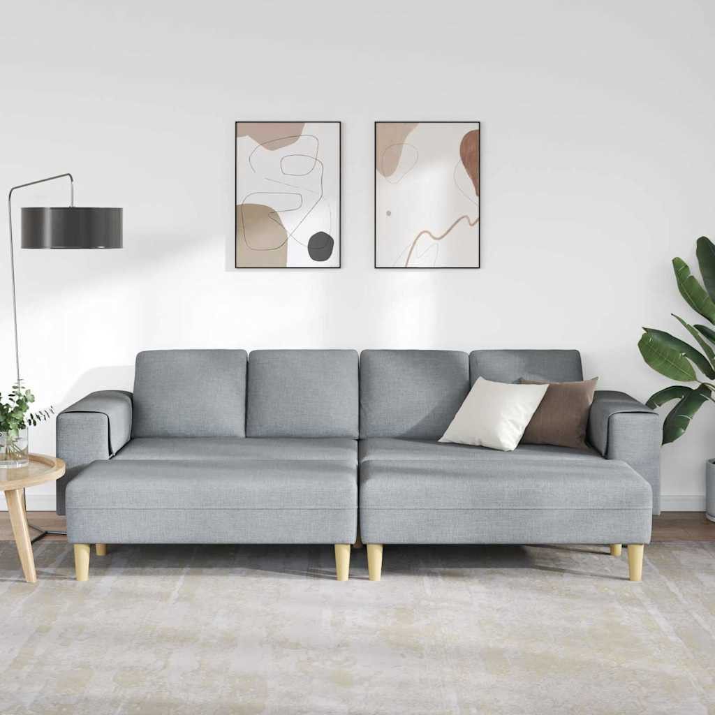 vidaXL Sofa Sofa Set Hellgrau Stoff, günstig online kaufen
