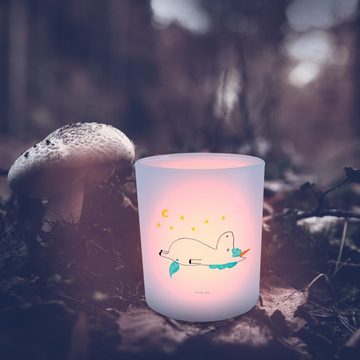 Mr. & Mrs. Panda Windlicht Einhorn Sternenhimmel - Transparent - Geschenk, Kerzenglas, Unicorn, (1 St), Hitzebeständig