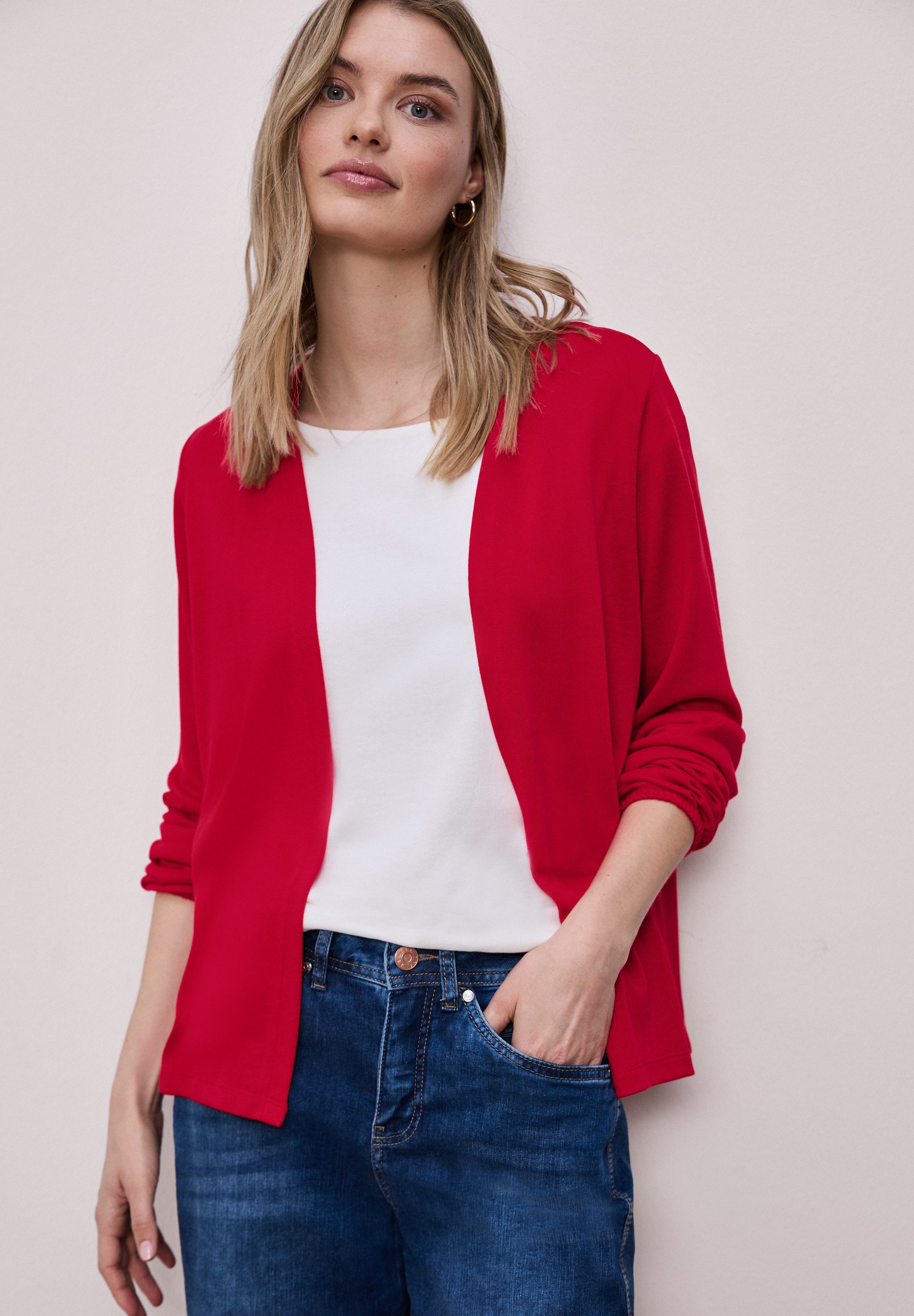 STREET ONE Cardigan bestehend aus einem Materialmix