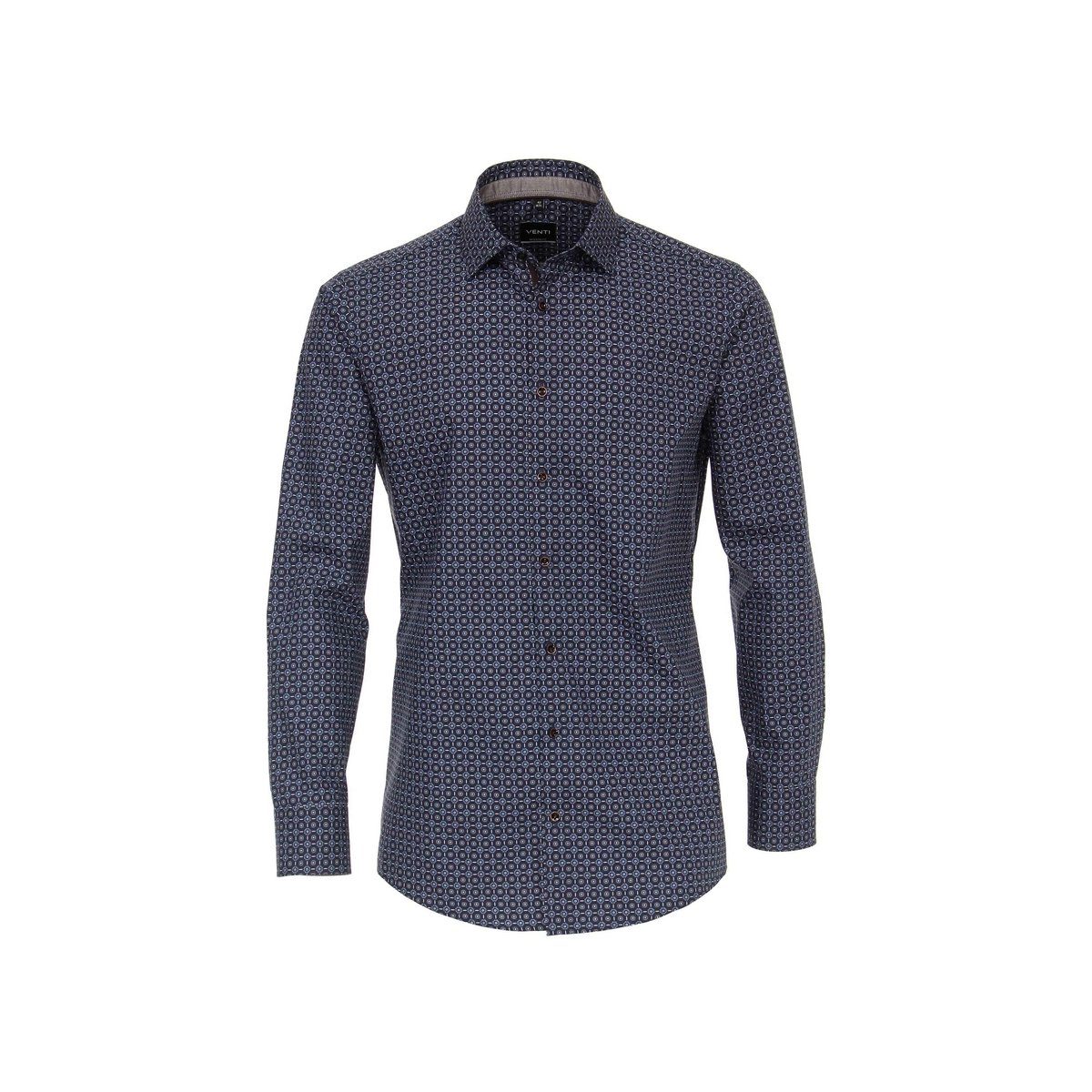 VENTI Langarmhemd blau Modern fit (1-tlg)