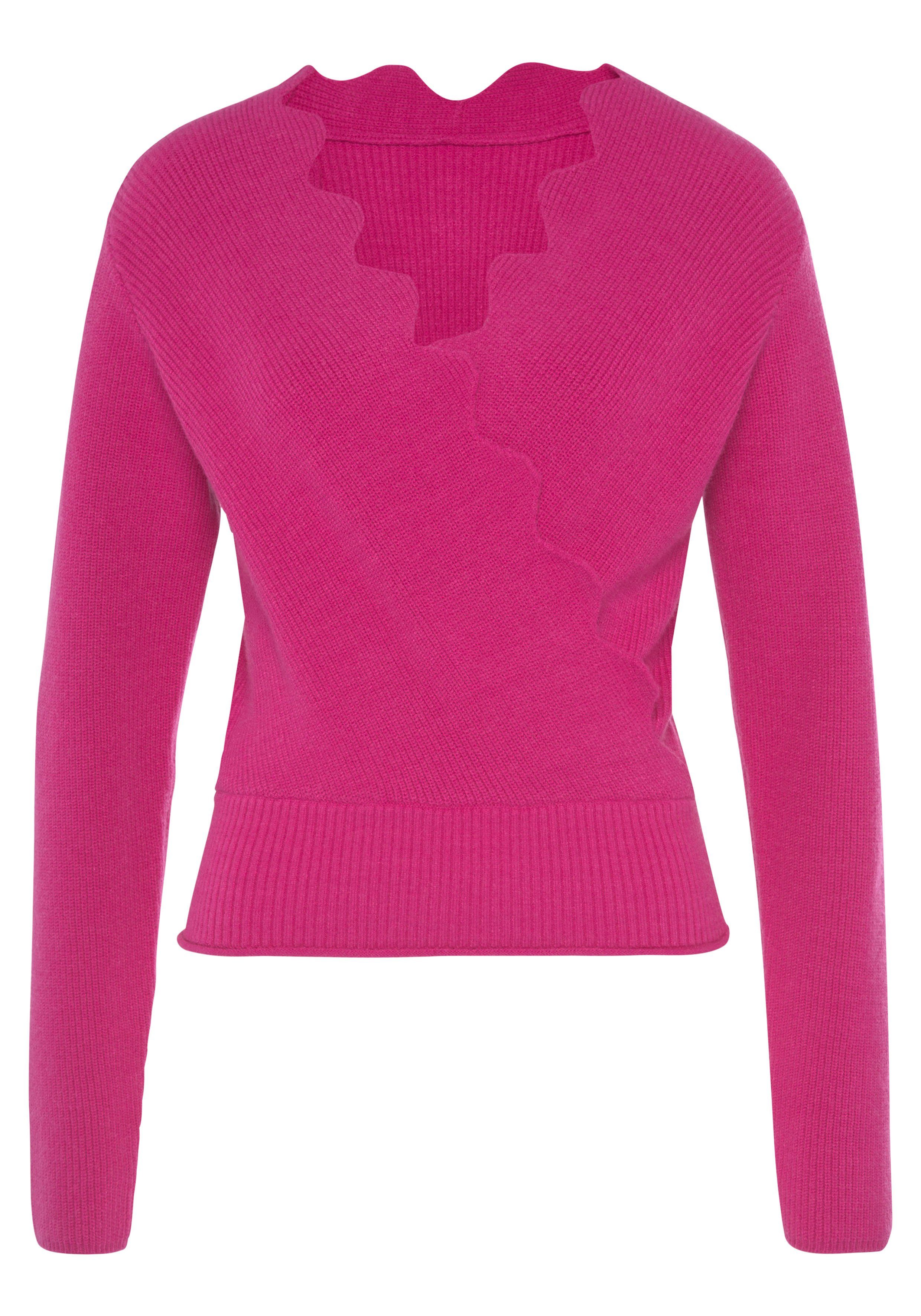 LASCANA Strickpullover mit Wellenkante, modischer Damenpullover mit besonderem Ausschnitt mehr