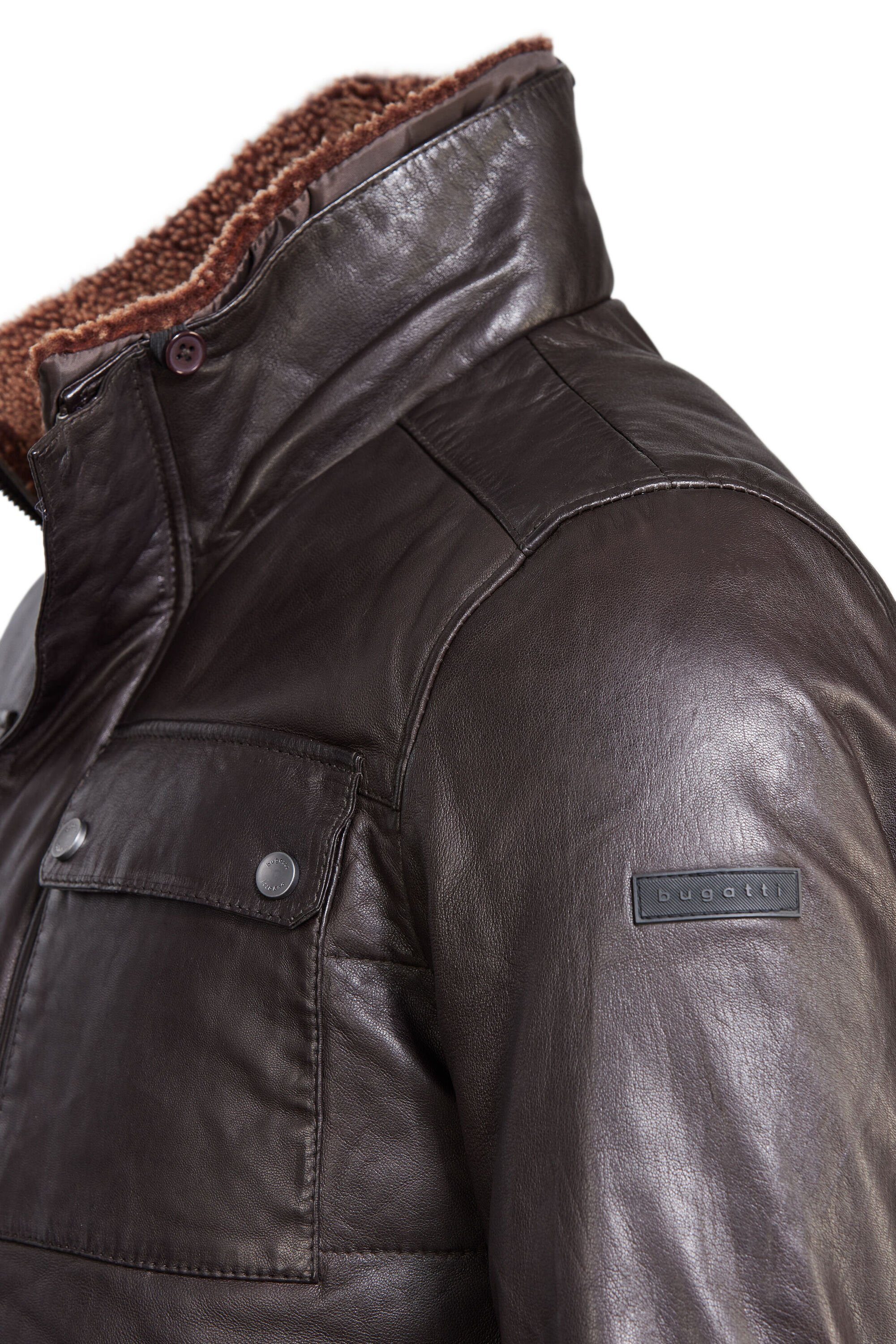 bugatti Lederjacke BUMARCELLO (1-St) mit weichem Stehkragen