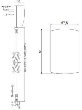 Poppstar Steckernetzteil 24V 1,5A (1500mA, 5,5/2,5mm) Universal-Netzteil (AC DC Universal Netzteil 24V, Kabellänge 150cm)