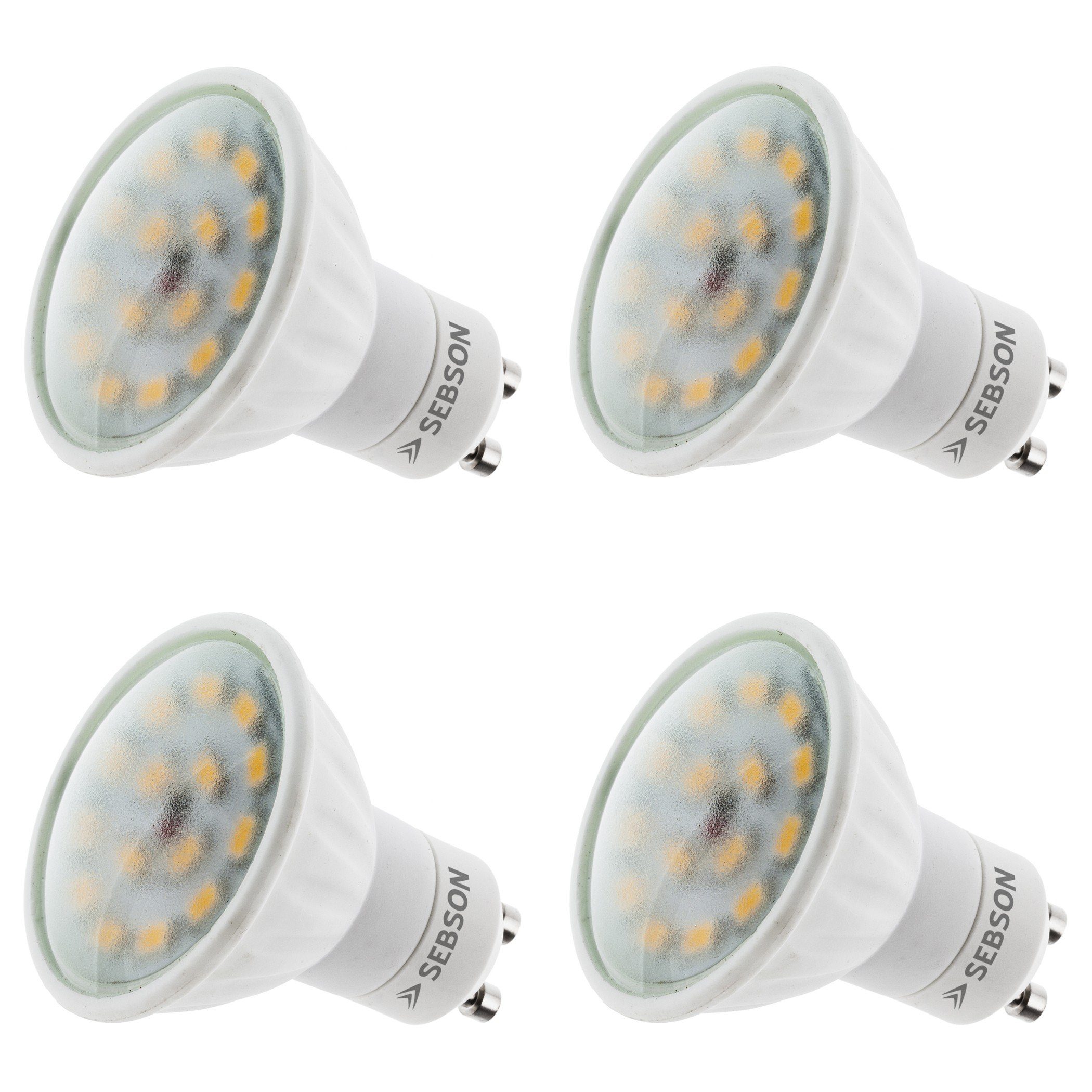 SEBSON LED-Leuchtmittel LED Lampe GU10 warmweiß 5W Strahler 230V Leuchtmittel, GU10, 4 St., Warmweiß, Einbaustrahler 230V