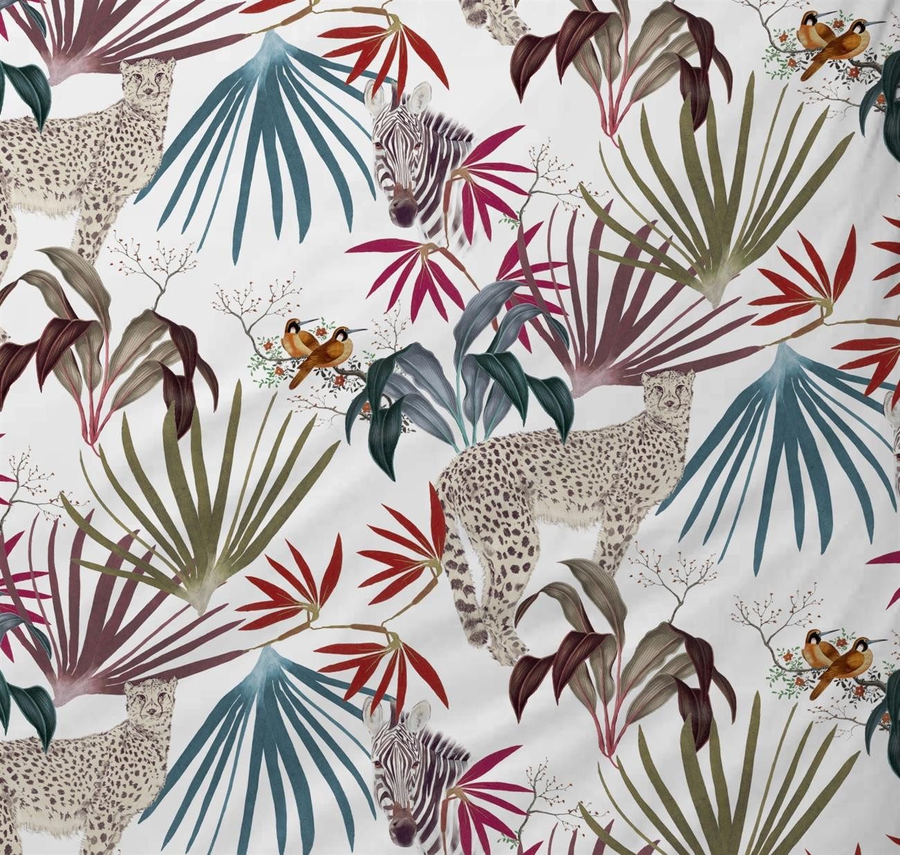 Carpe Sonno Bettwäsche Mako Satin 135x200 155x220 Premium Bettwäsche Baumwolle Afrika Blumen, Mako Satin, 2 teilig, Premium Bettwaren Pflegeleicht Allergiker Bettbezug Blumen geblümt