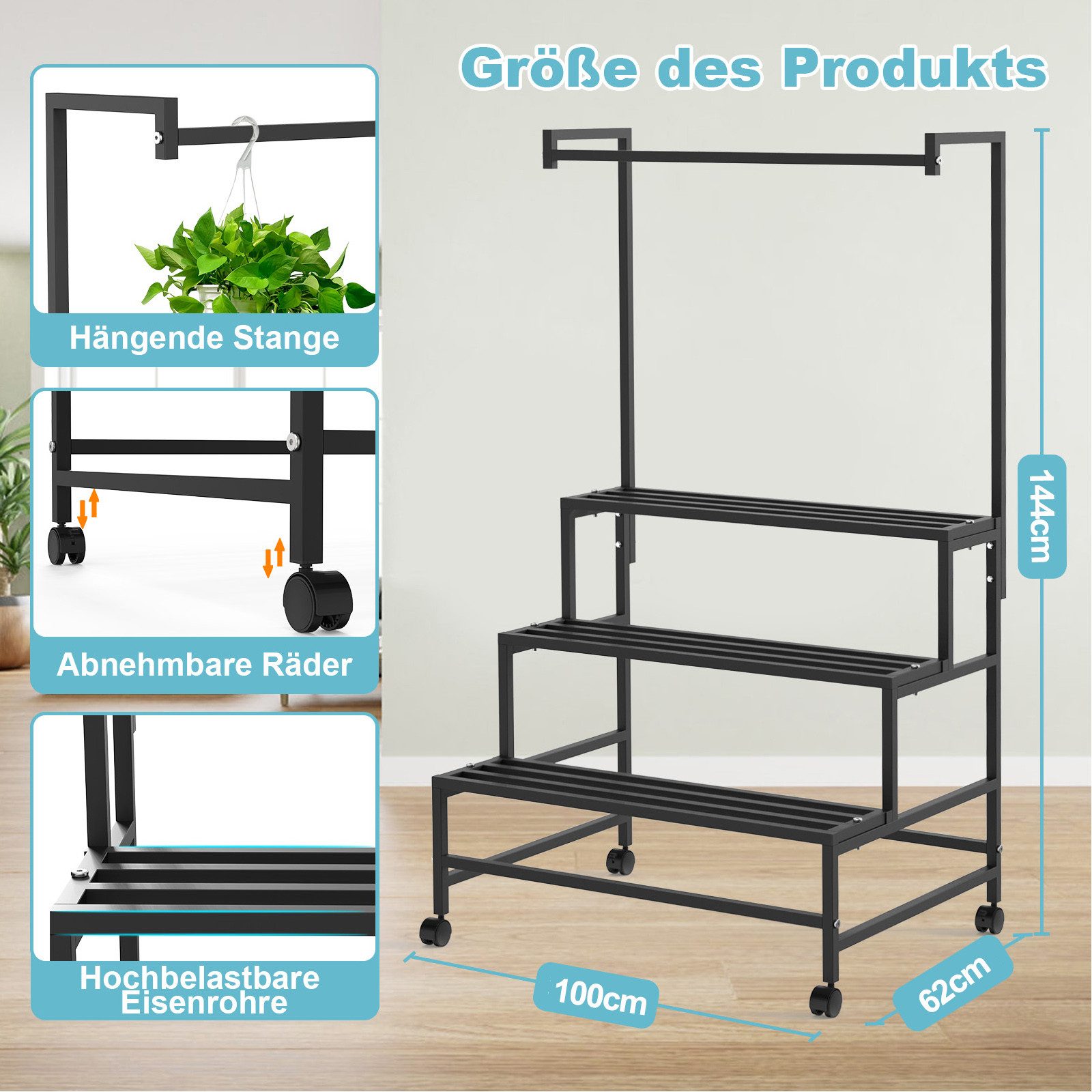Lapamax Blumenständer Pflanzenständer 3 Etagen Hohe günstig online kaufen
