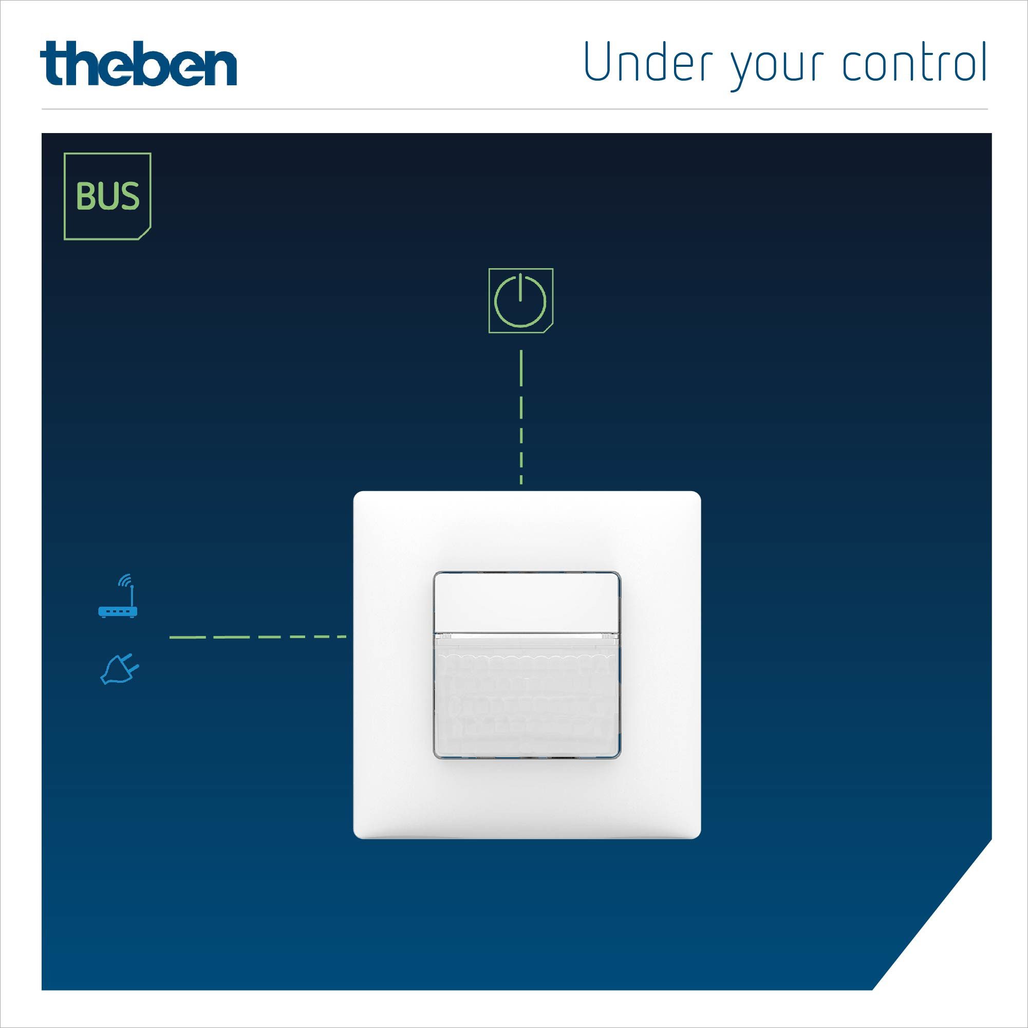 theben LUXORliving BI180 WH Smart-Home-Steuerelement, 170° Erfassung, Wandmontage, Innenbereich, LUXORliving KNX