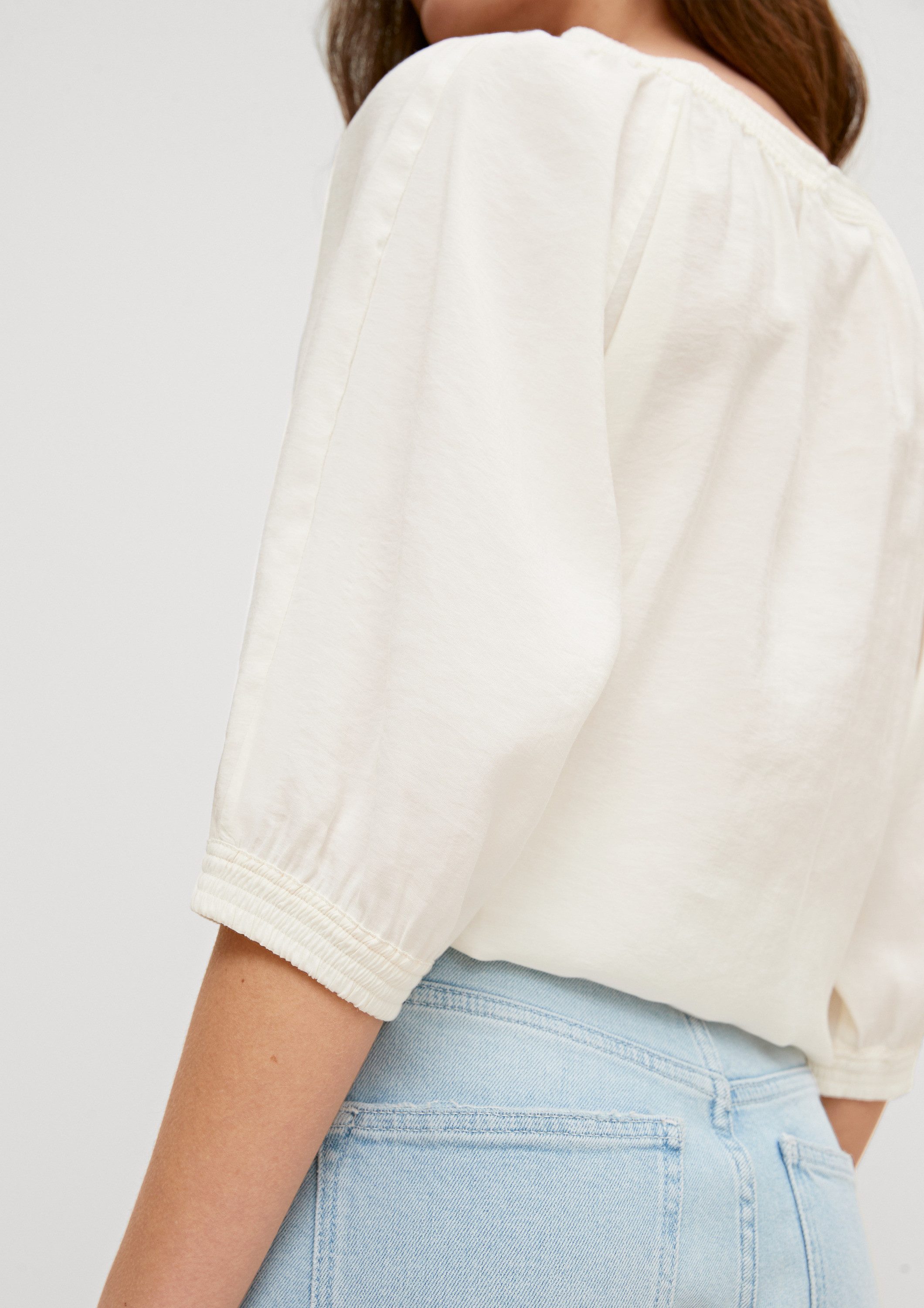 comma Kurzarmbluse Bluse Bluse aus Modalmix