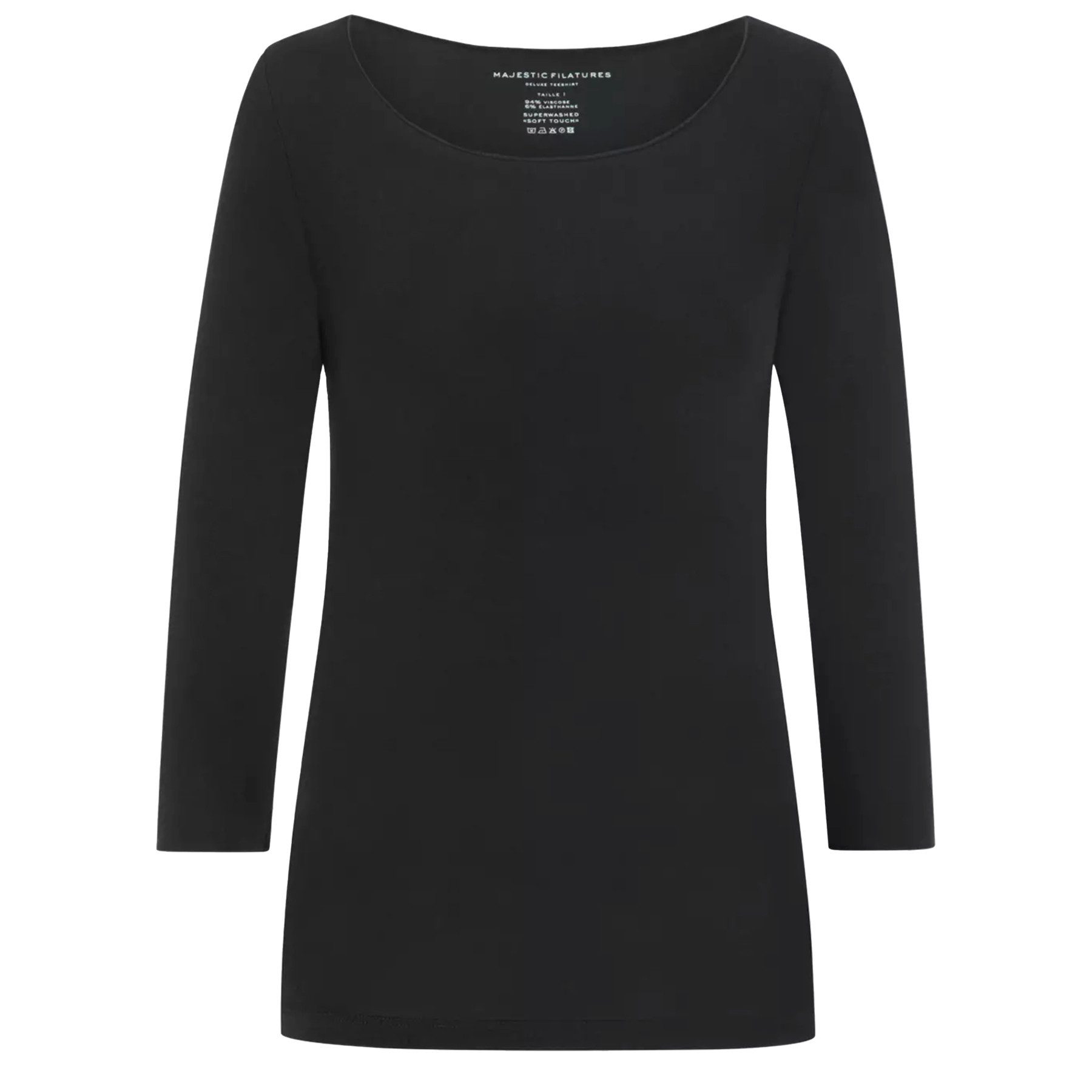 MAJESTIC FILATURES Langarmshirt MAJESTIC FILATURES Langarmshirt Langsarmshirt ADELE aus Viskose - Noir