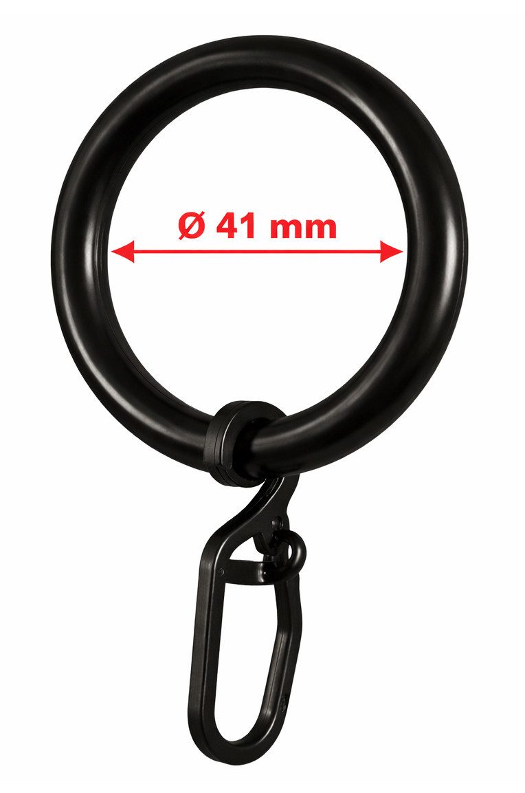 rewagi Gardinenstange Gardinenring mit Überklipshaken Ø41/57 mm Weiß Beige Schwarz, Verkaufseinheit 10, 30, 50, 100 Stück