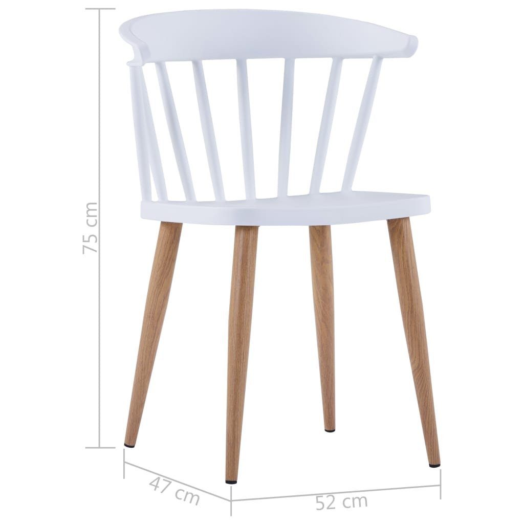 Esszimmerstuhl St) Weiß 2 Esszimmerstühle | Kunststoff Weiß Weiß Stk. (2 vidaXL