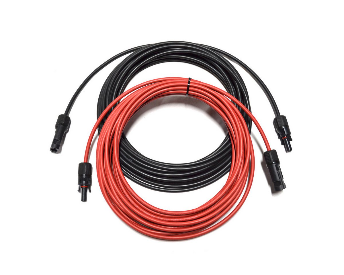 smartEC Solarkabel Verlängerungskabel 4 - 6mm² mit Stecker 2x 30m 6mm² Solarkabel, Außendurchmesser 5,2mm (3000 cm), Kabeltyp H1Z272-K IP68 Verlängerungskabel 5-30 Meter