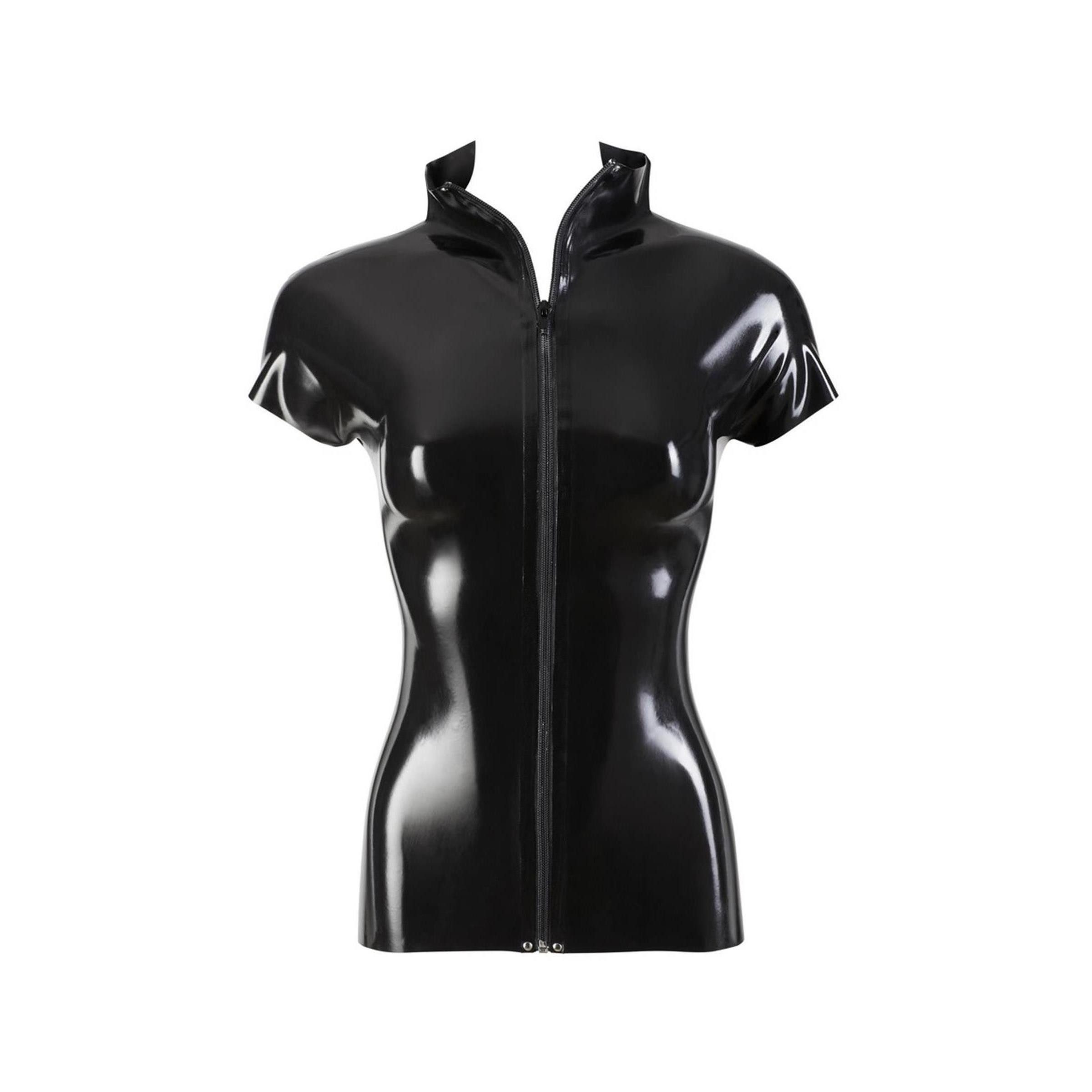 Late X Abendhandschuhe Late X - Shirt aus Latex Zip schwarz - (2XL,L,M,S