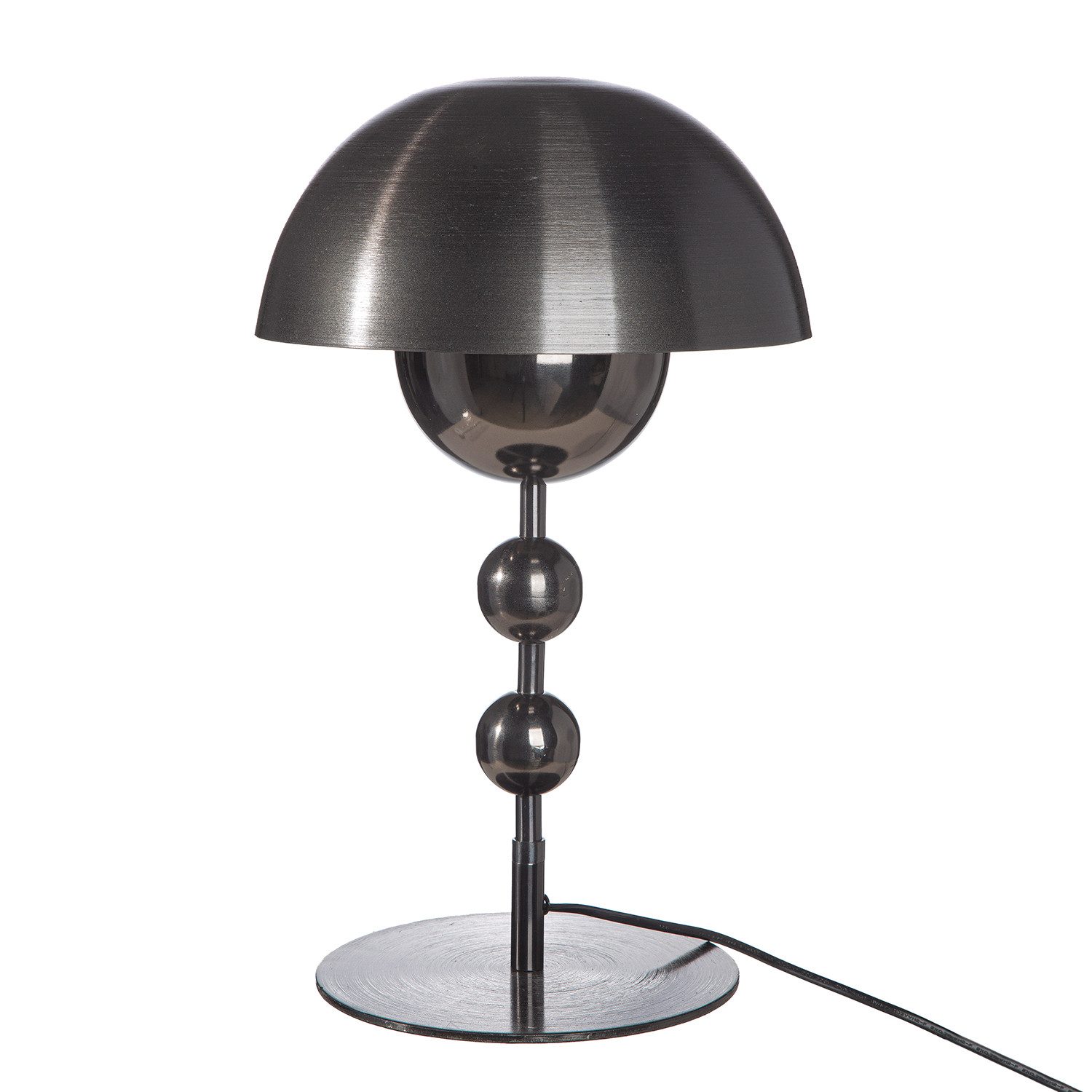 GILDE Tischleuchte METALLIQUE Leuchte - silber - Eisen - Höhe 43,5cm x Ø 26,5cm - Lampe, Tischlampe - Schreibtischlampe - Nachttischlampe