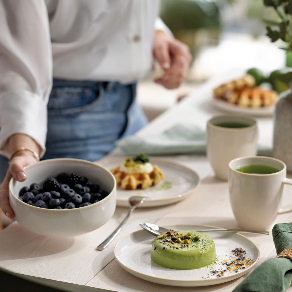 like. by Villeroy & Boch Frühstücks-Geschirrset Crafted Frühstücksset (6-tlg), 2 Personen, Porzellan, Premium Porcelain, 6 Stck, mikrow.- & spülm.sicher