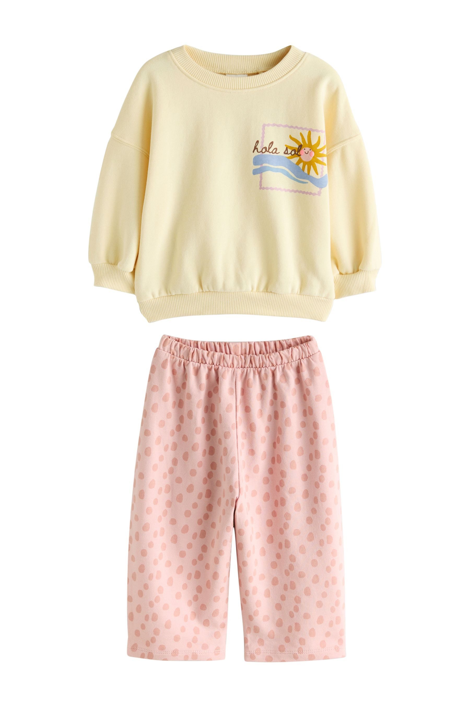 Sweatanzug Sweatshirt und Jogginghose im Barrel-Schnitt