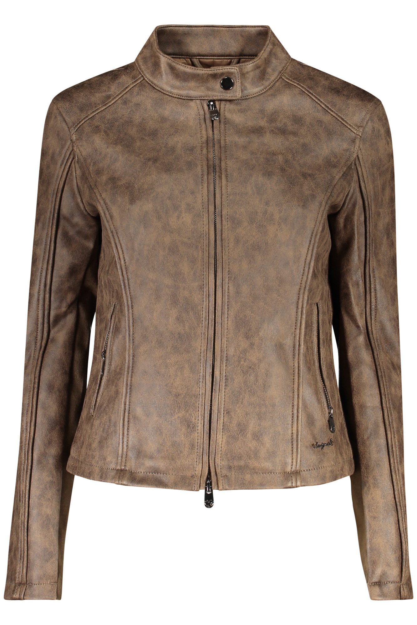 Desigual Outdoorjacke Damenjacke Braun mit Reißverschluss & Knopf – Elegant und Praktisch