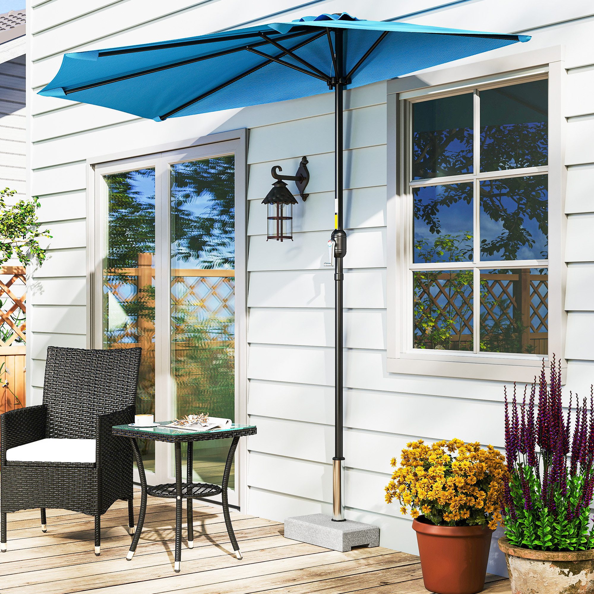 Outsunny Schirmhalter 25kg Sonnenschirmständer für Ø 32/38/48 mm Stange, für Stöcke bis Ø 48 mm, Sonnenschirmfuß, 1 tlg., Ständer für Halbrund Sonnenschirm