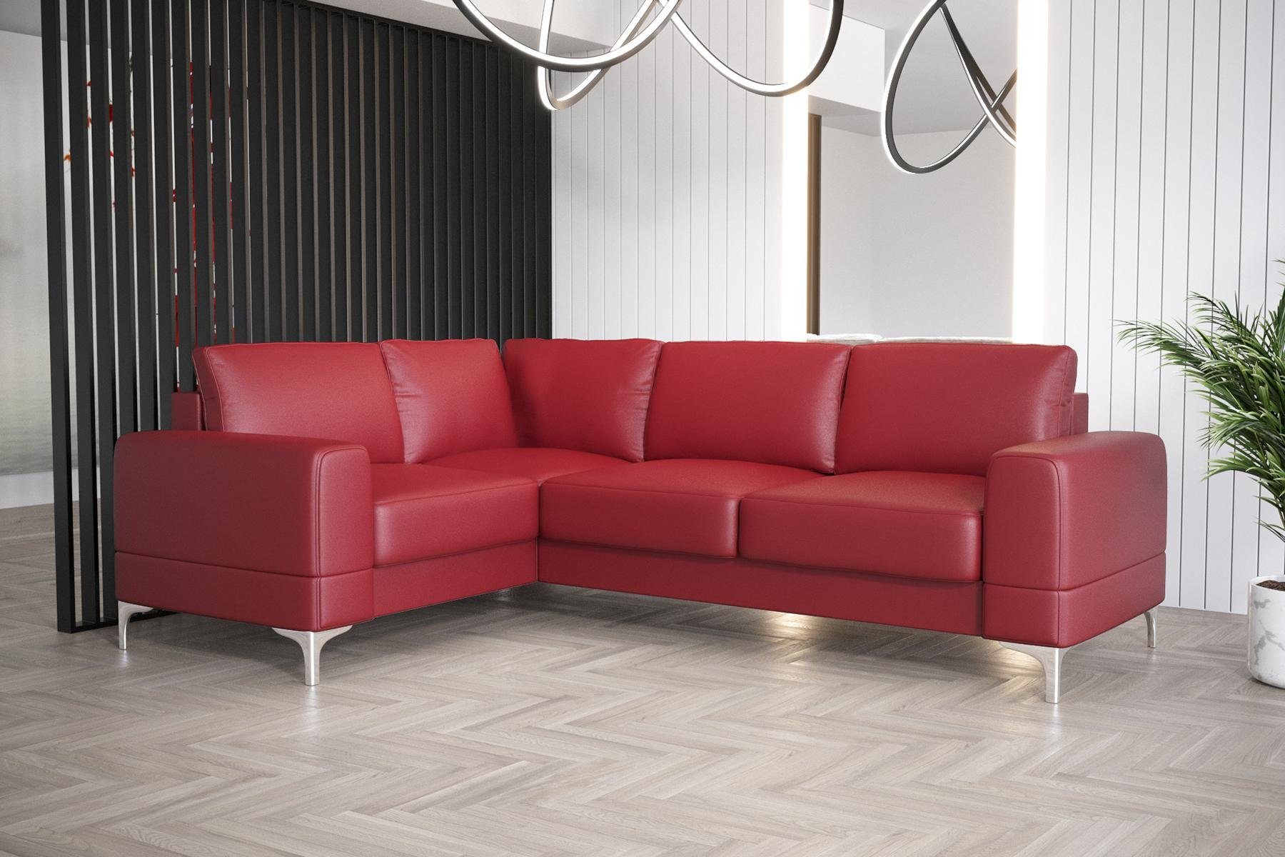 JVmoebel Ecksofa Wohnzimmer Sofa Europe L-Form Luxus Ecksofa Möbel Couch, Modern in Made Rot