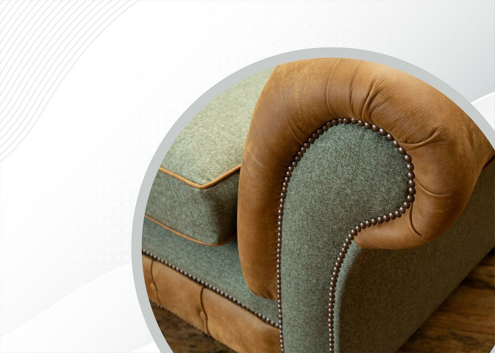 Chesterfield 3-er Chesterfield-Sofa Couch Wohnzimmer braune Europe in Sofa Made Stilvolle Neu, JVmoebel