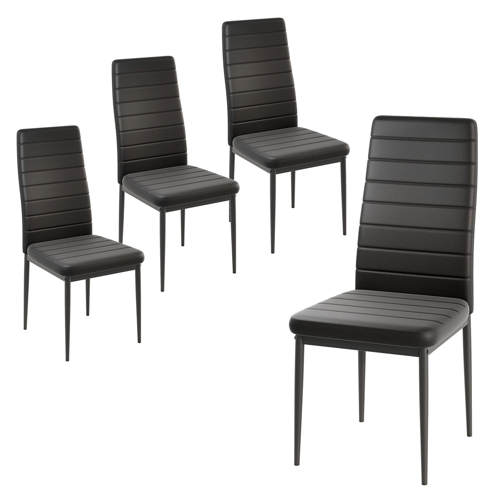 COSTWAY Esszimmerstuhl, 4 St. bis 150 kg mit Rückenlehne 52,5 x 43 x 96,5 cm