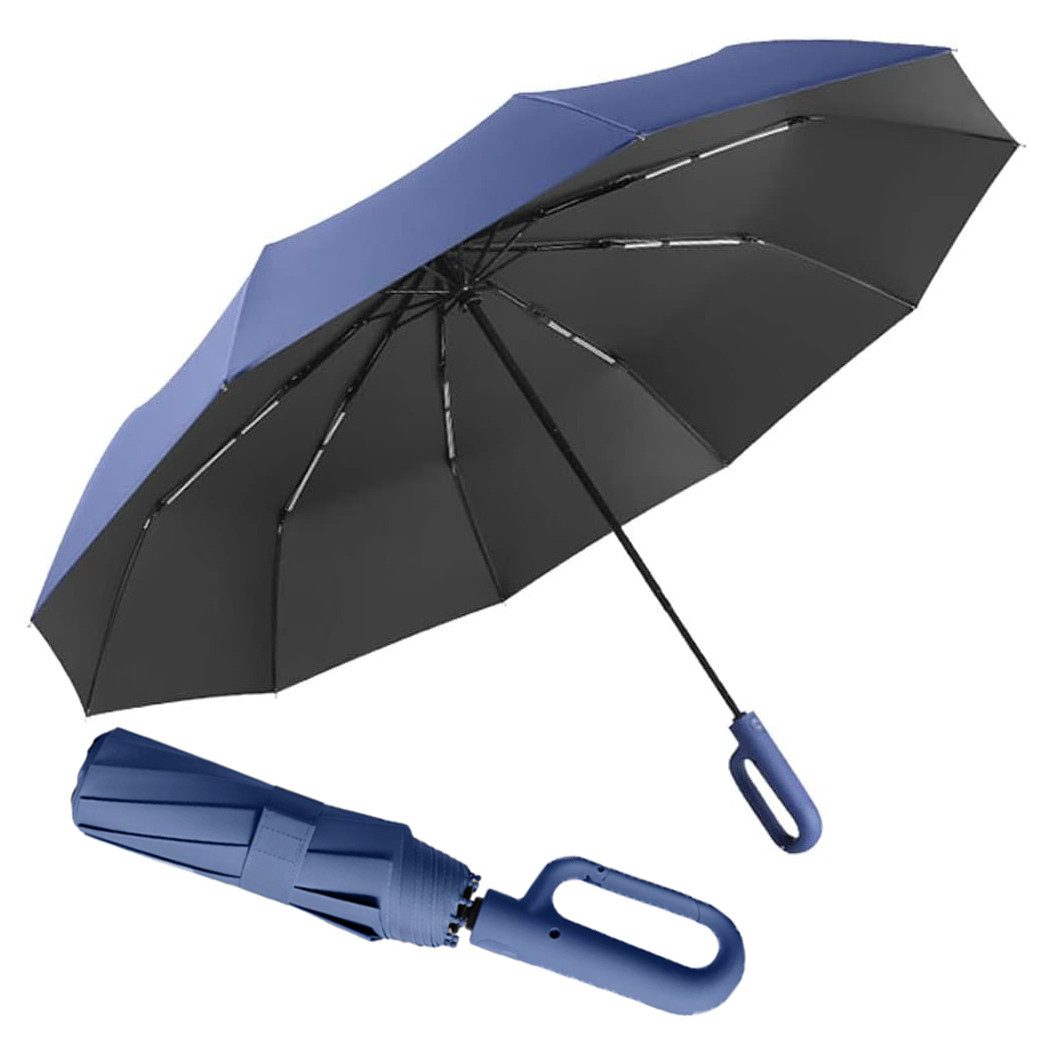 Coonoor Taschenregenschirm Vollautomatischer Faltregenschirm, großer Taschenschirm,(106cm, 126cm), D-förmiger Ringregenschirm, Outdoor-Sonnenschirm