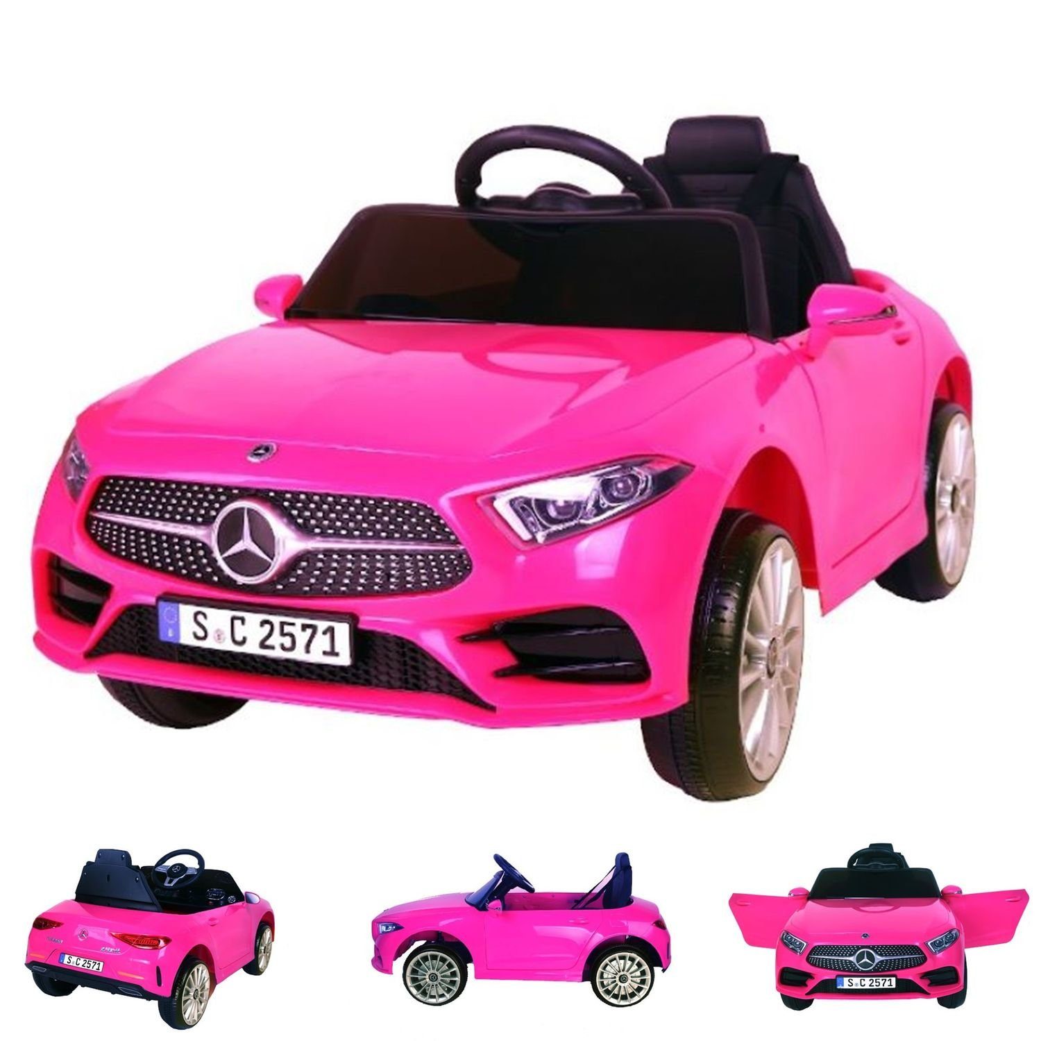 ES-Toys Elektro-Kinderauto Kinderauto Mercedes CLS350, Belastbarkeit 30 kg, EVA-Reifen, Kunstledersitz, MP3, USB