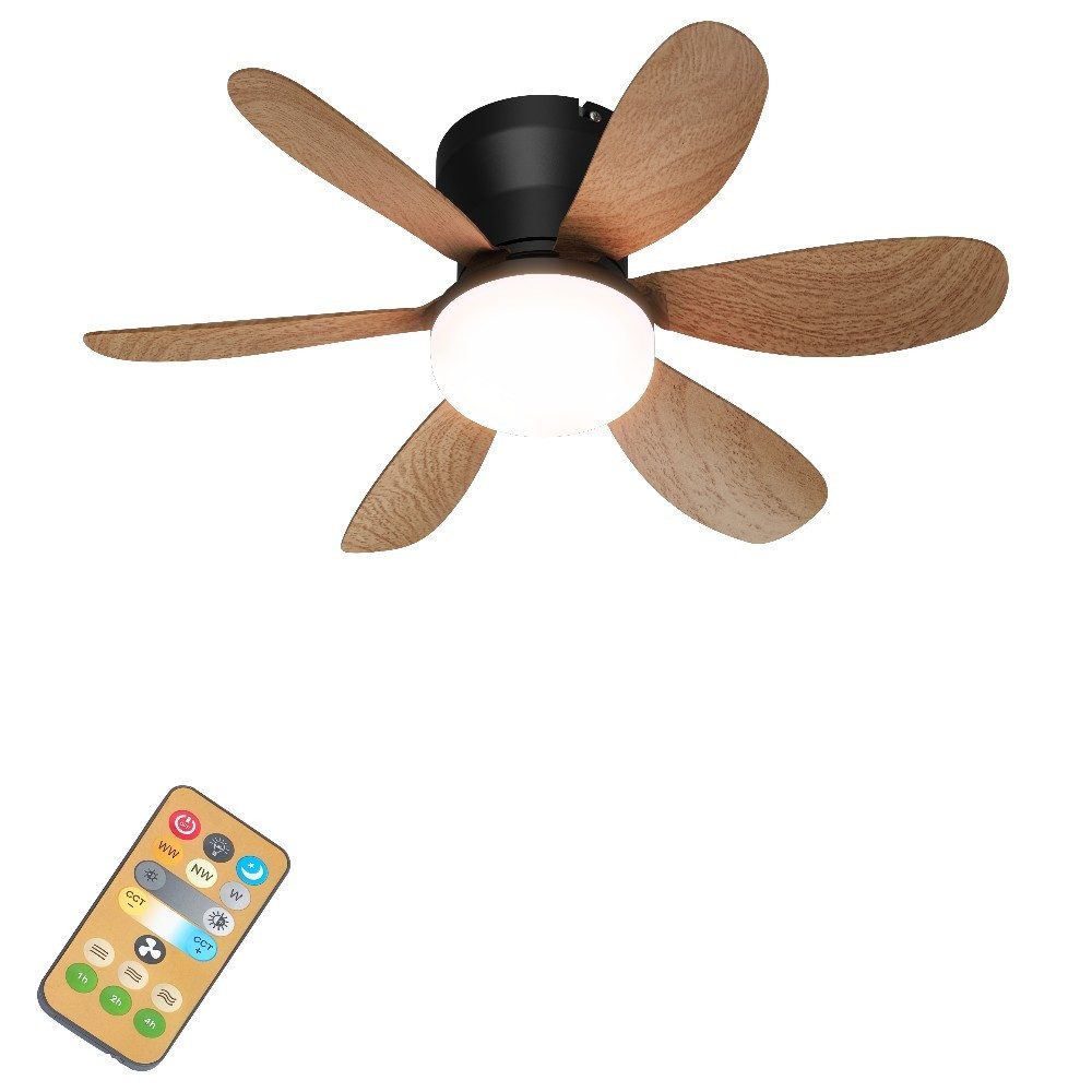Dapo Turmventilator LED-Deckenventilator Chic holz dimmbar Ø 51 cm, Dimmbar ohne Bewegungsmelder