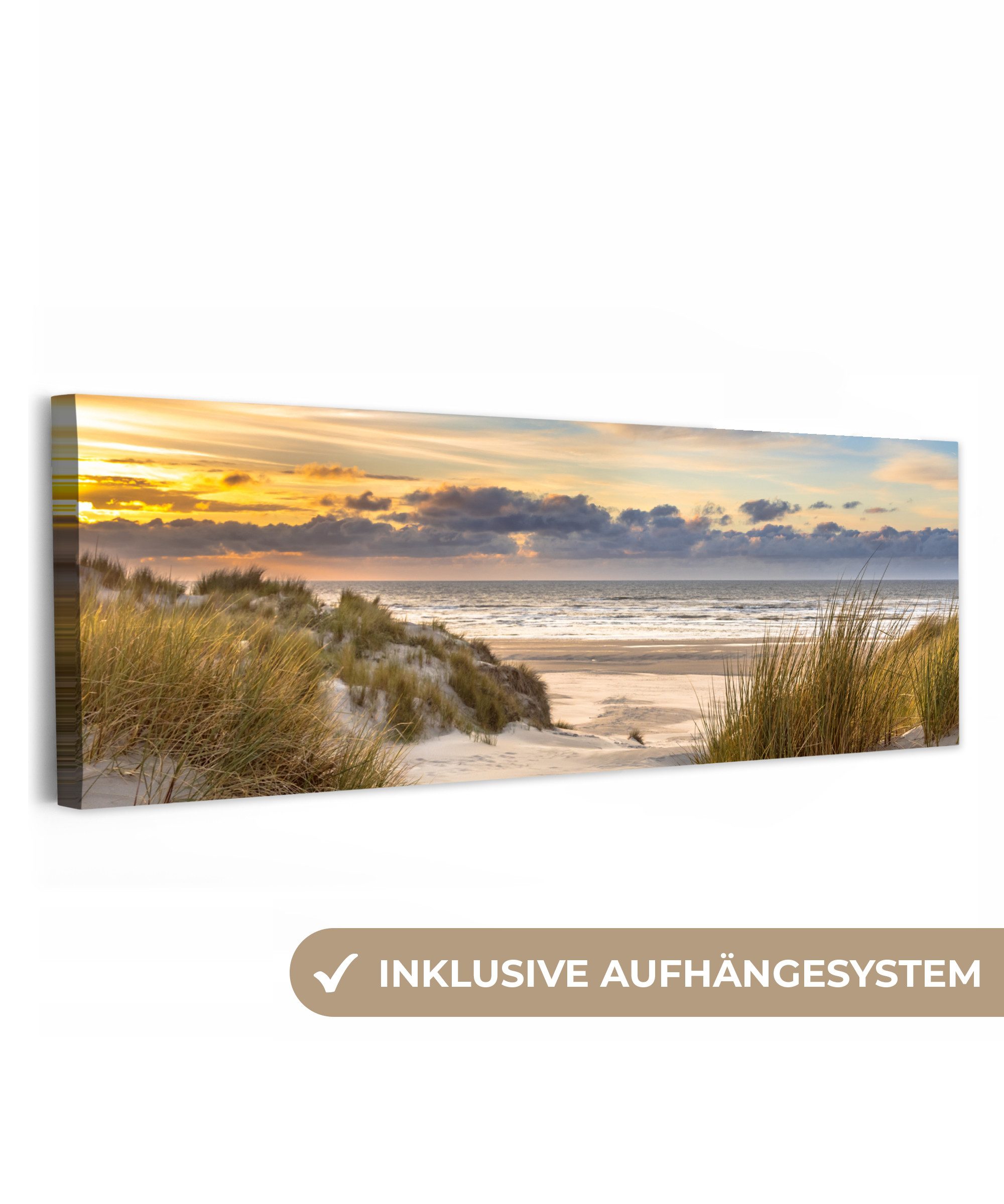OneMillionCanvasses® Leinwandbild Panorama Strand - Düne günstig online kaufen