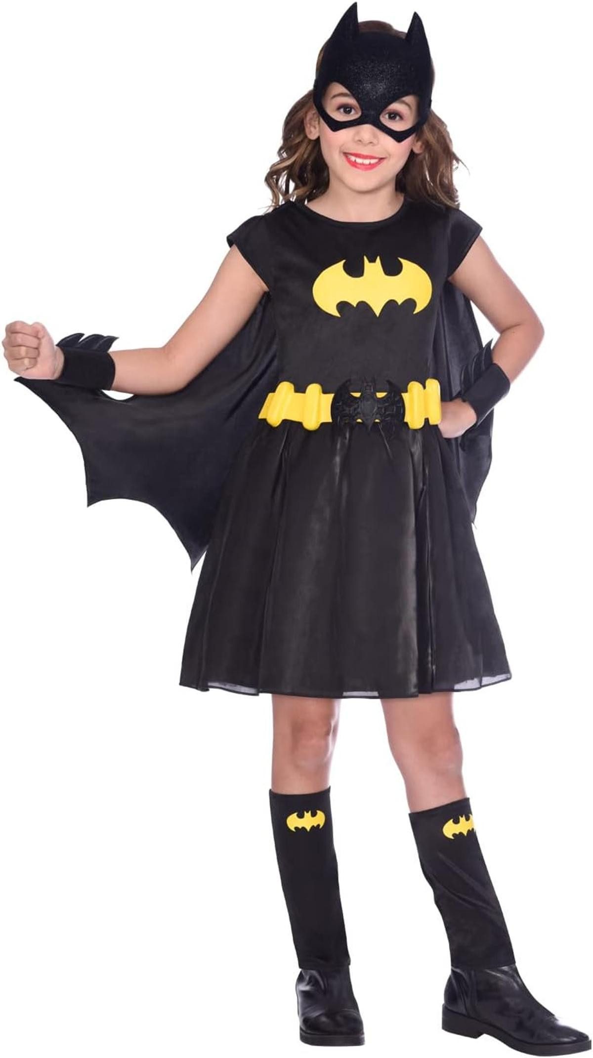 Amscan Kostüm amscan Mädchen Kinderkostüm Batgirl Kleid Umhang Maske Karneval Gr.104